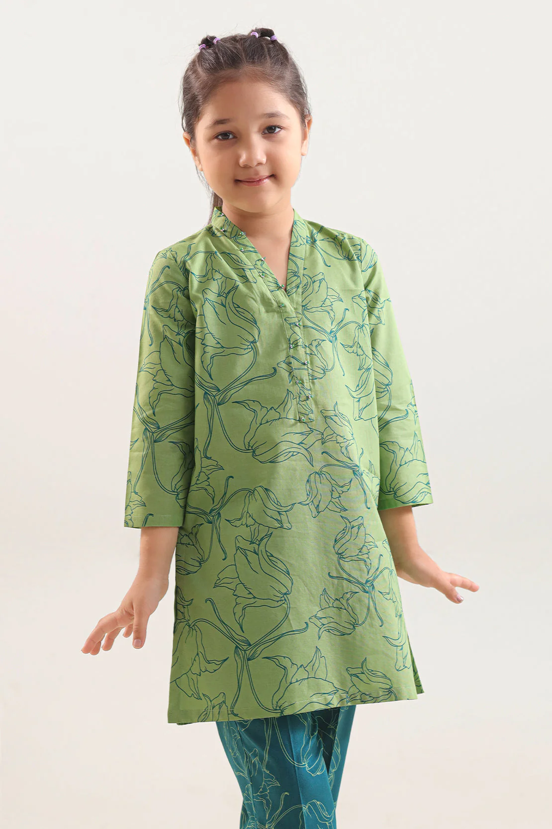 Printed Lawn Stitched Shirt/trouser For Kids - Image 3
