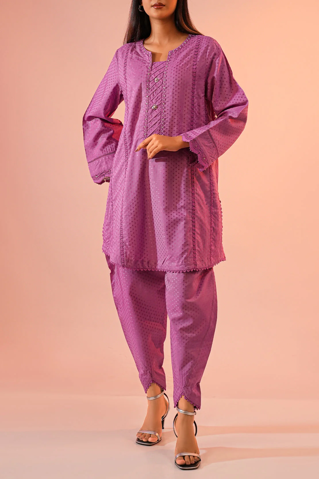 Self Jacquard Stitched Shirt - Image 2