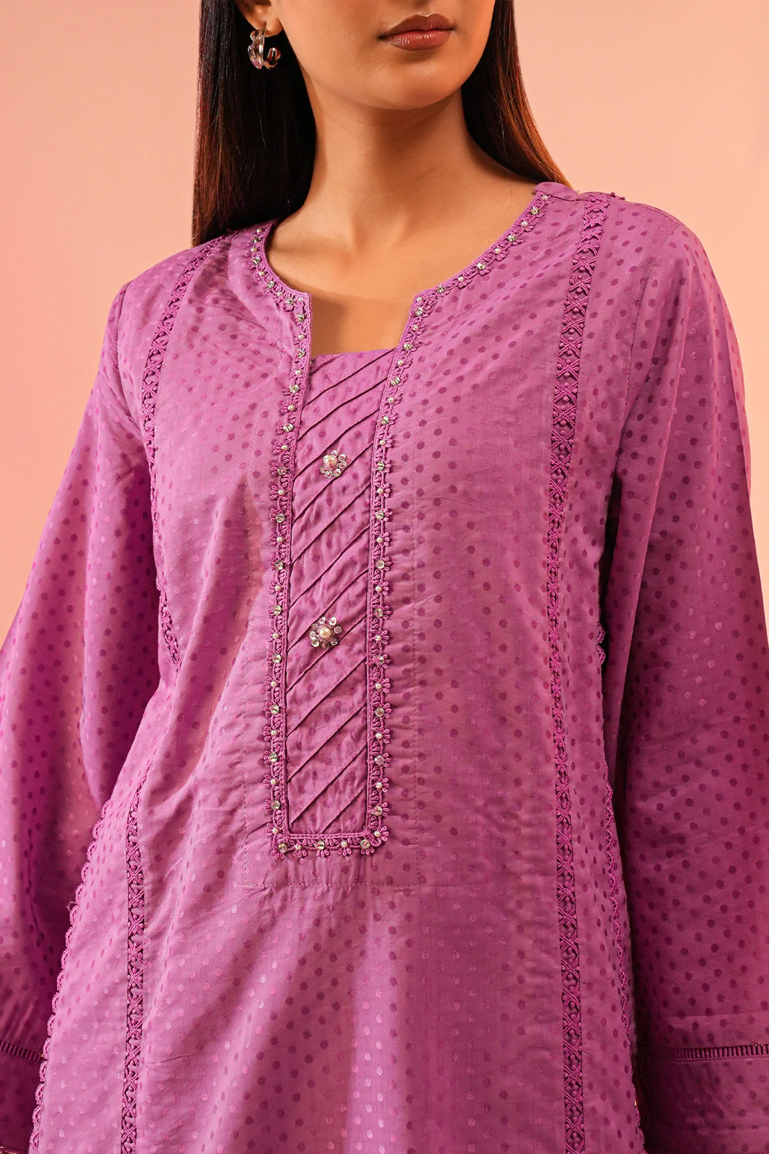 Self Jacquard Stitched Shirt - Image 5