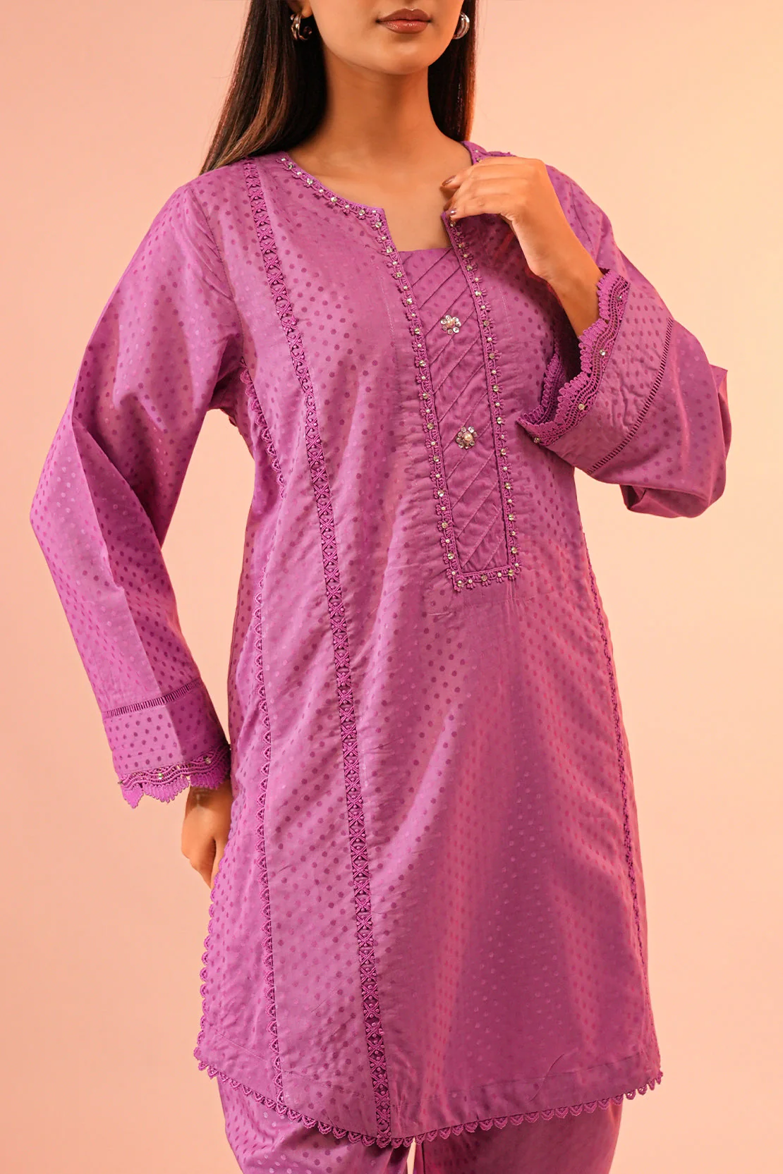 Self Jacquard Stitched Shirt - Image 6