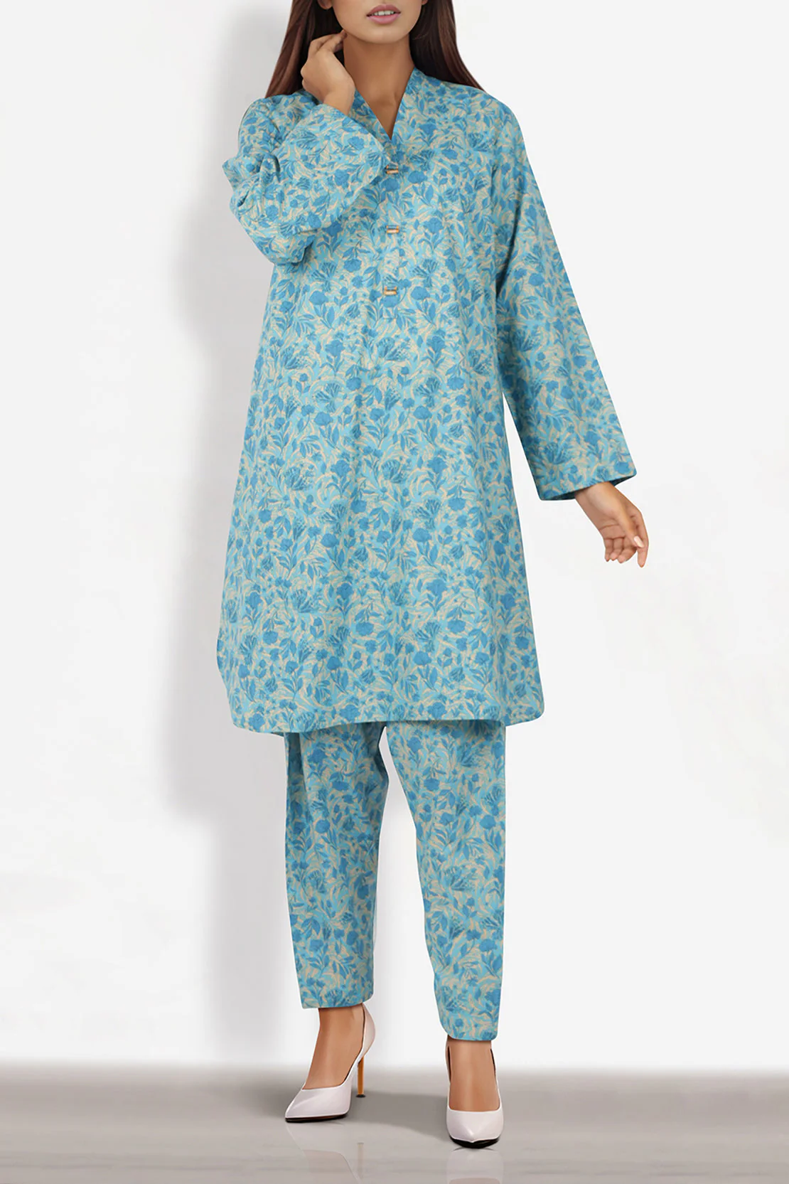 Printed Lawn Stitched Shirt - Image 2