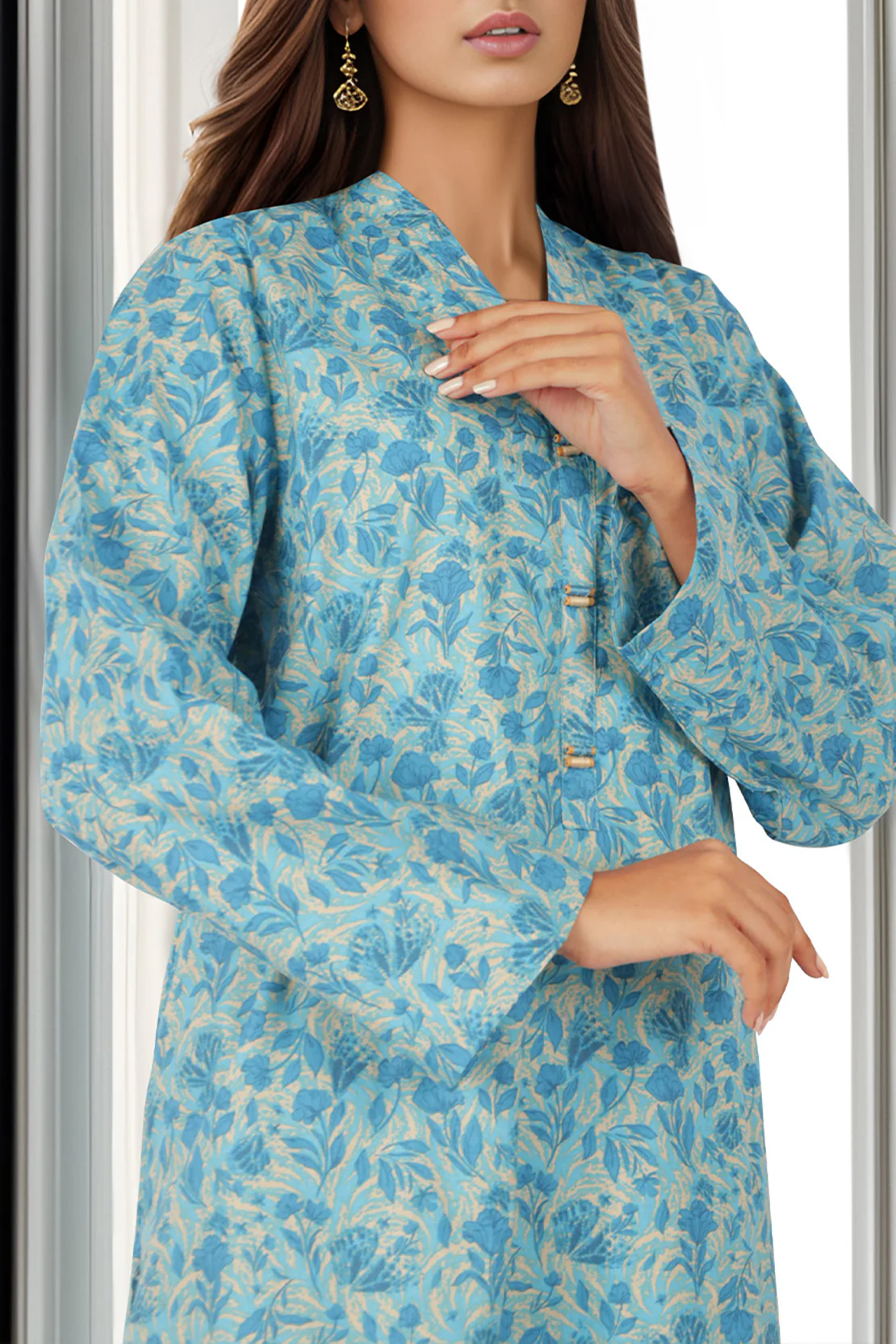 Printed Lawn Stitched Shirt - Image 4