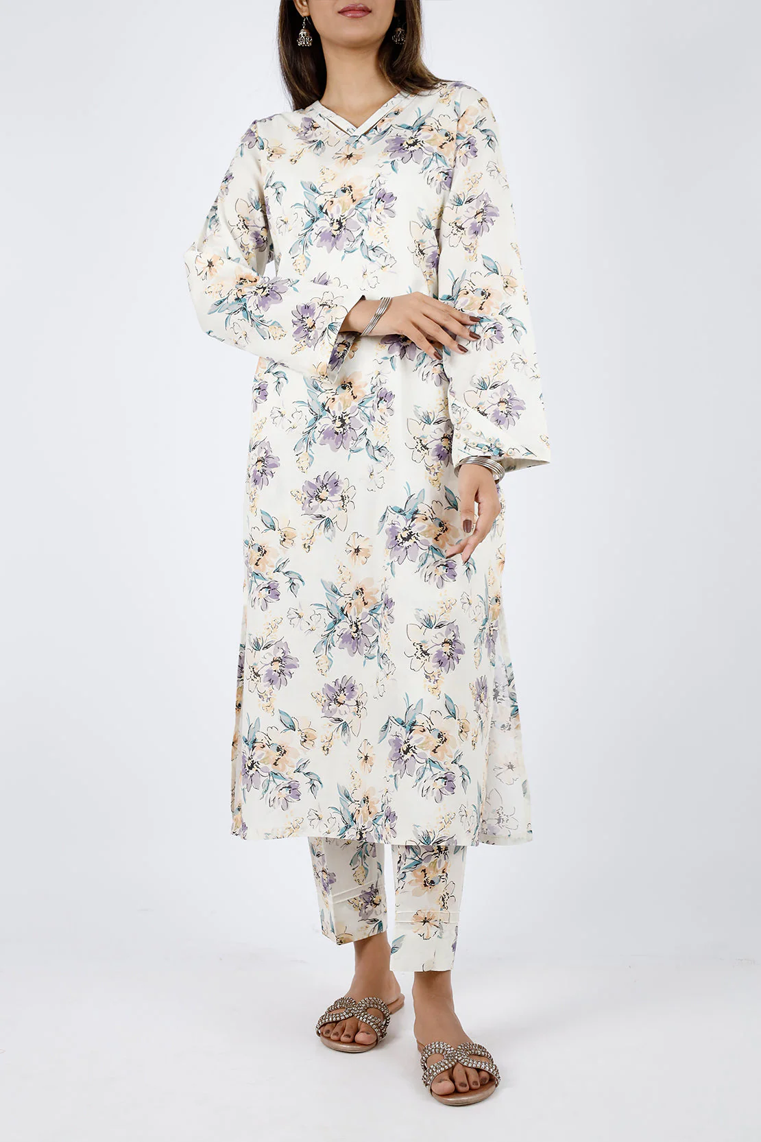 Printed Lawn Stitched Shirt - Image 2