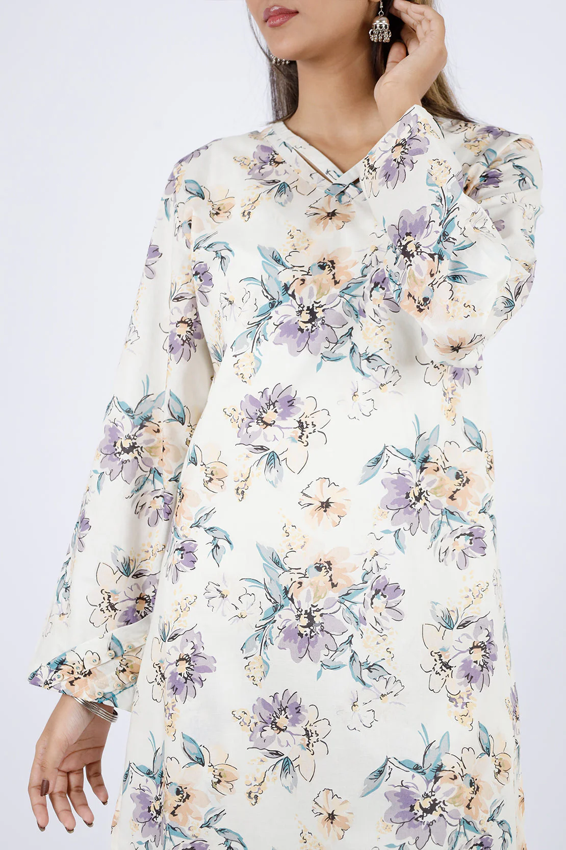 Printed Lawn Stitched Shirt - Image 4