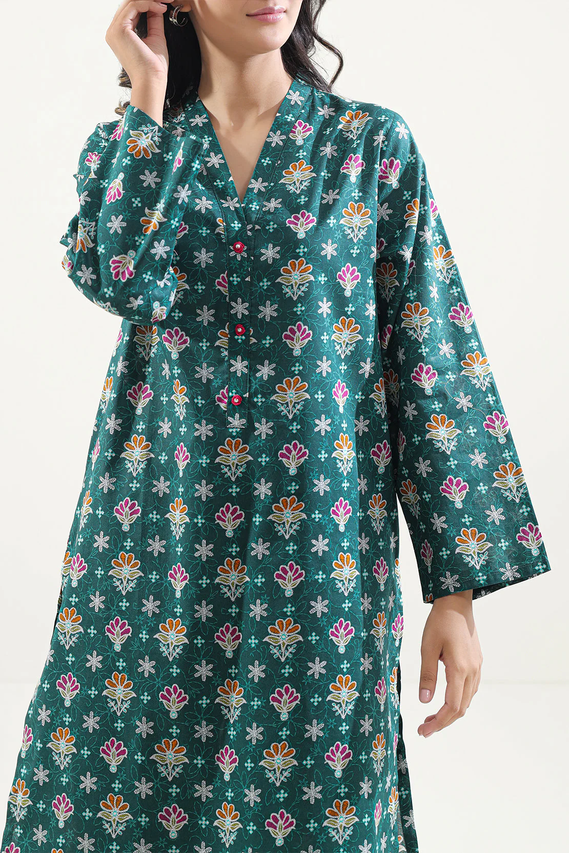Printed Lawn Stitched Shirt - Image 3