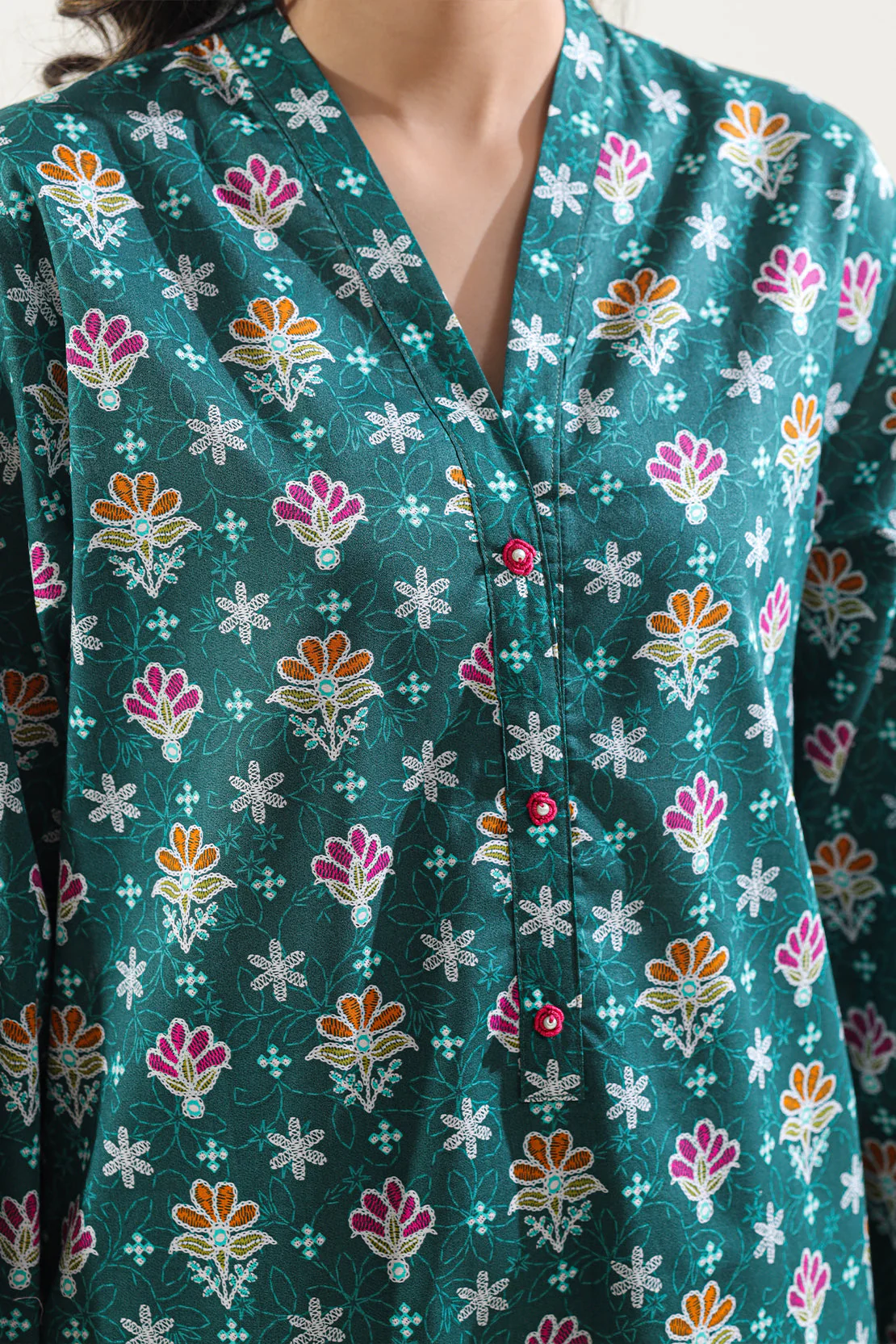 Printed Lawn Stitched Shirt - Image 4