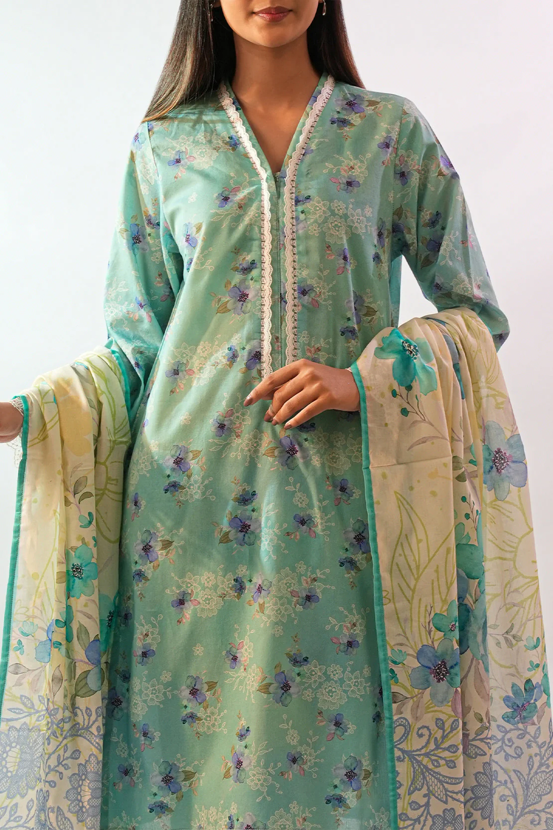 Printed Lawn Stitched Shirt - Image 3