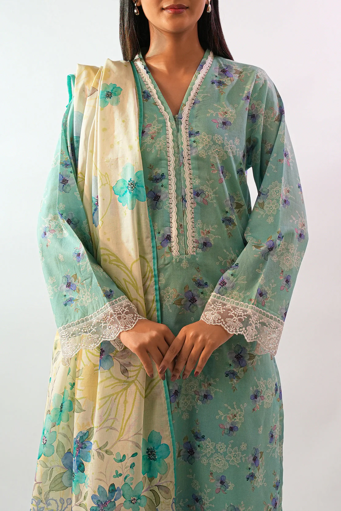 Printed Lawn Stitched Shirt - Image 4