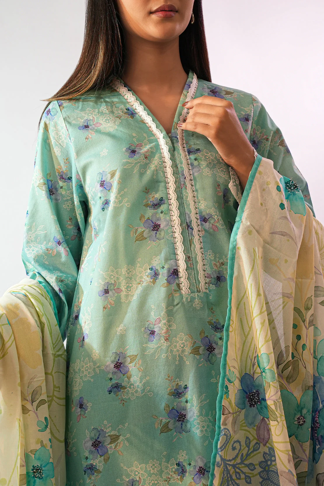 Printed Lawn Stitched Shirt - Image 6