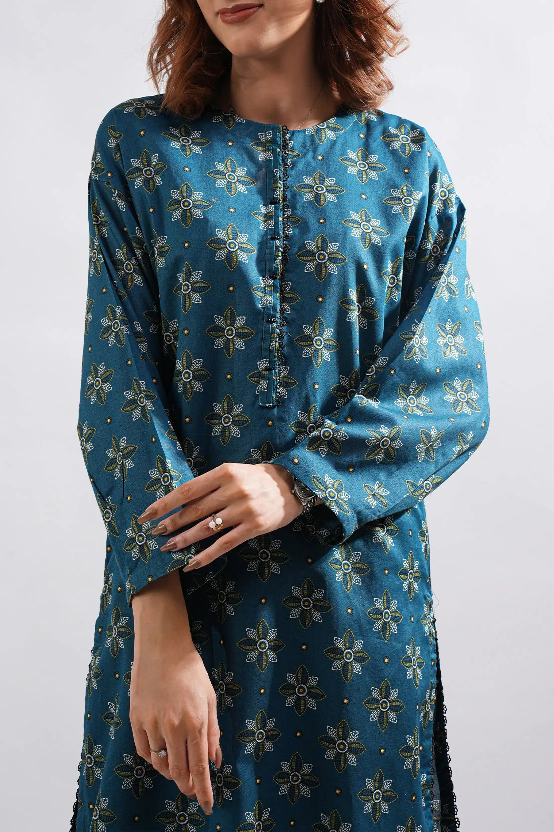 Printed Lawn Stitched Shirt - Image 2