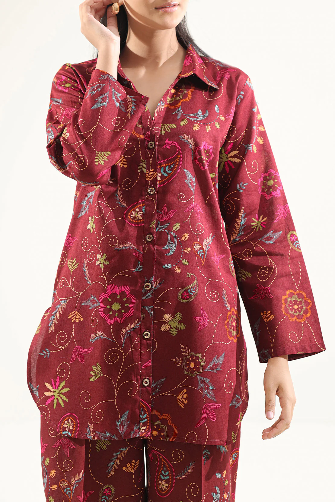 Printed Lawn Stitched Shirt - Image 4