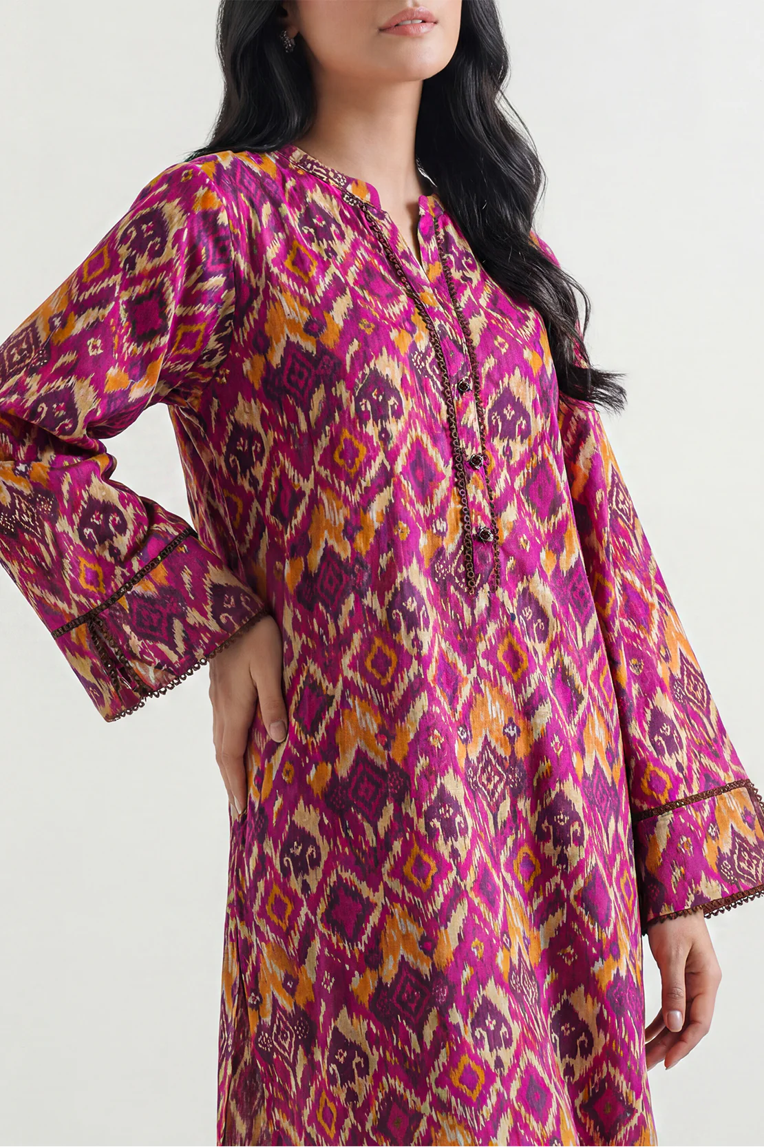 Printed Lawn Stitched Shirt - Image 2