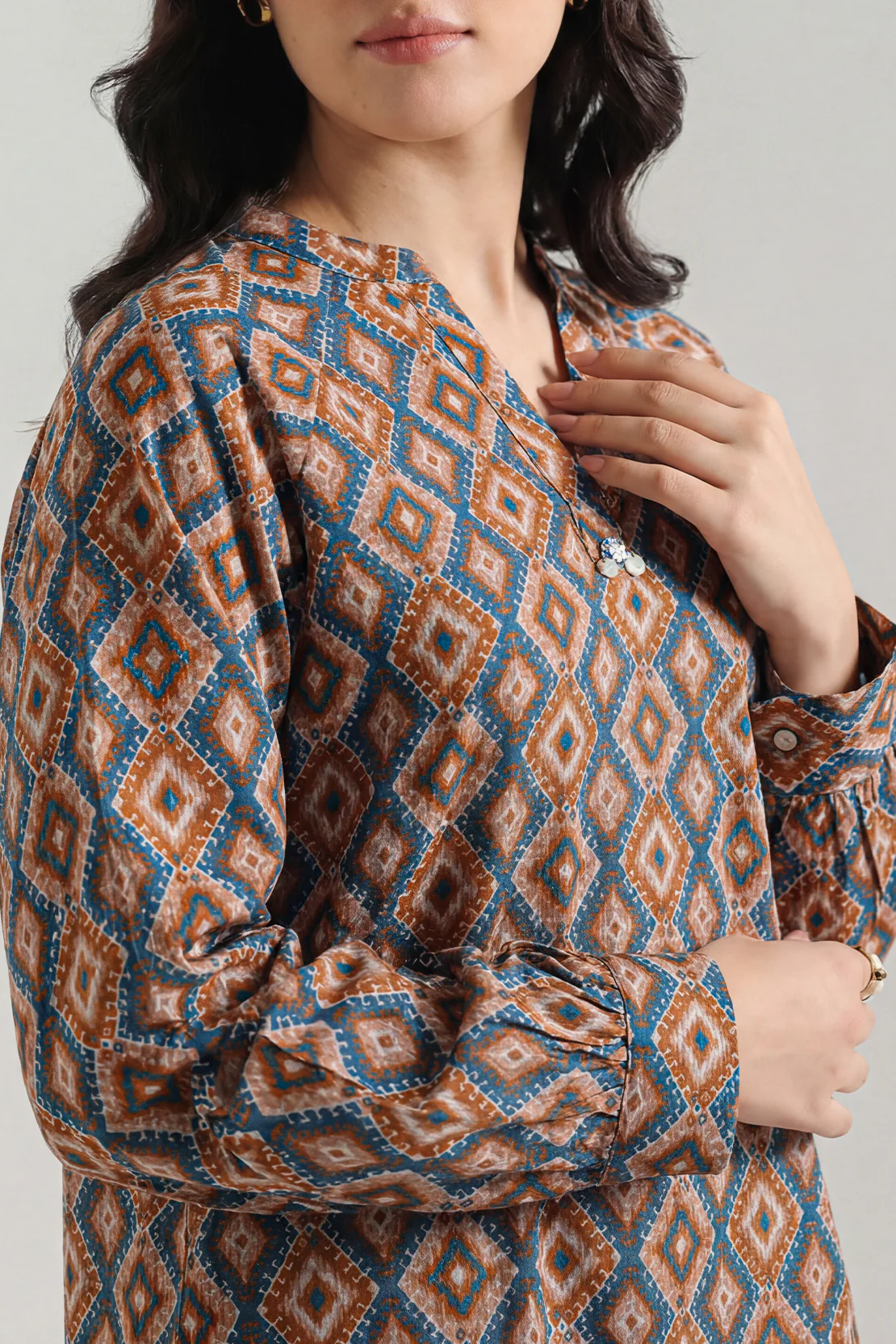 Printed Lawn Stitched Shirt - Image 2
