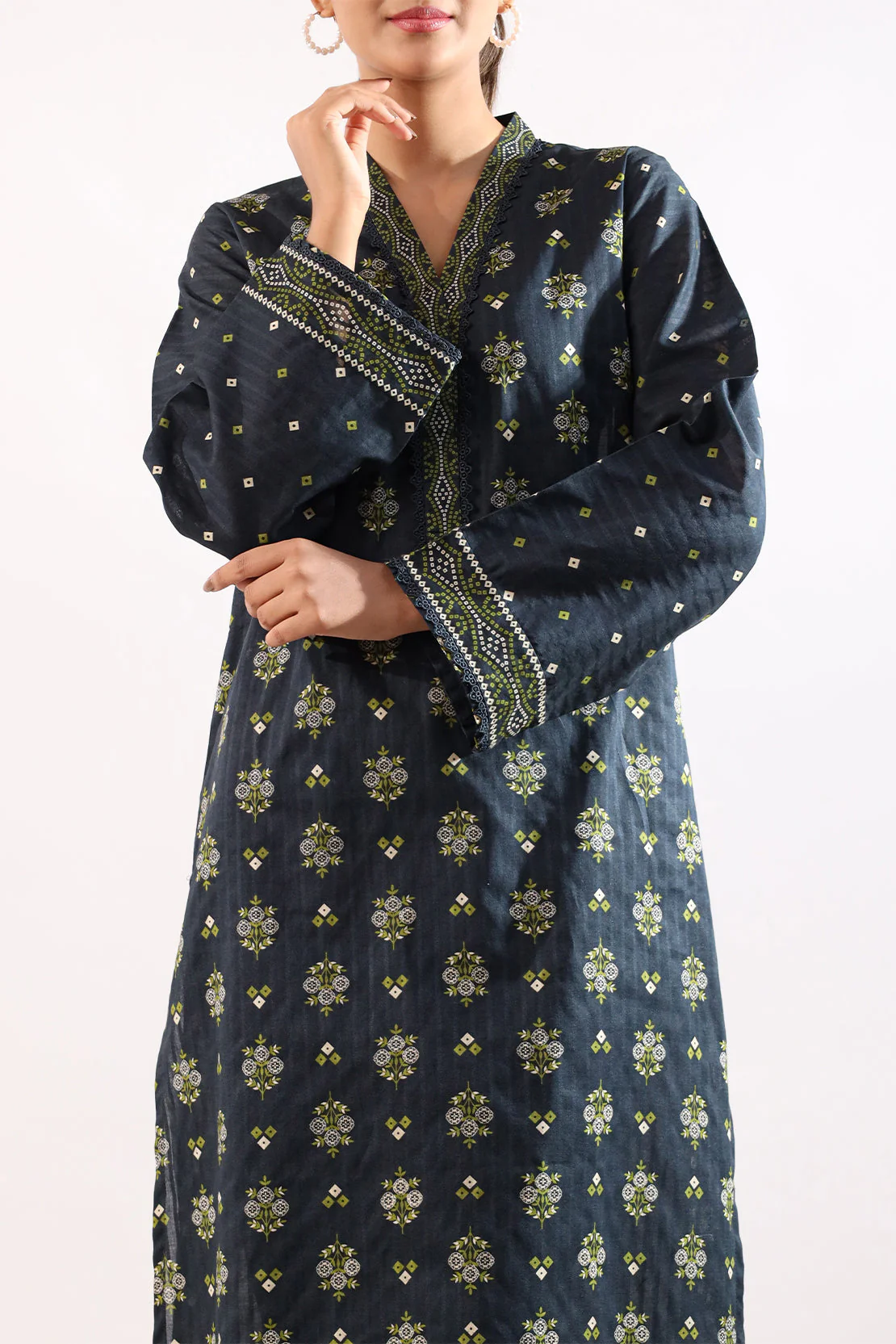Printed Lawn Stitched Shirt - Image 3