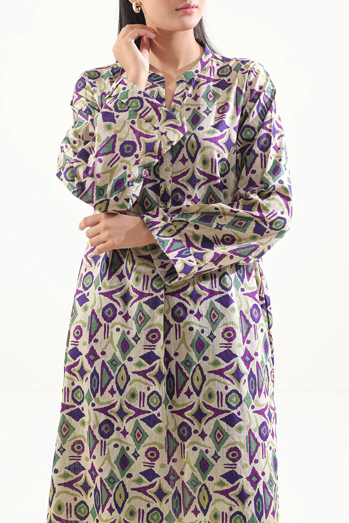 Printed Lawn Stitched Shirt - Image 3