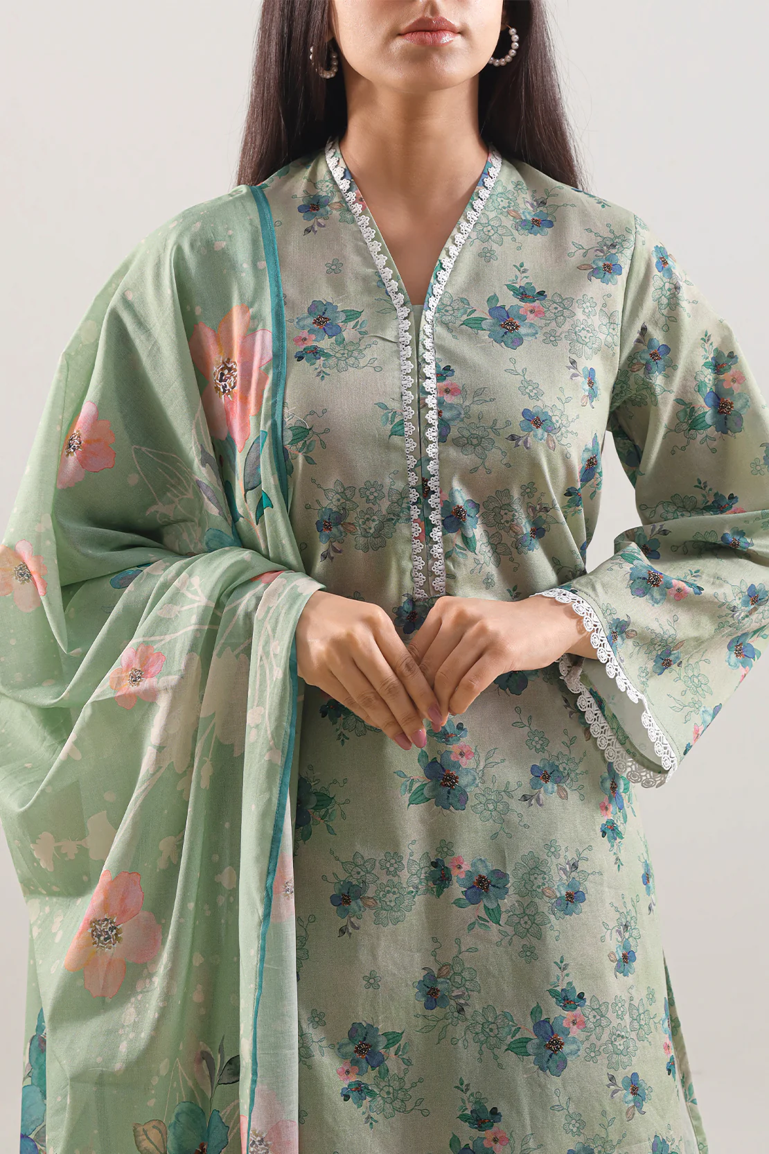 Printed Lawn Stitched Shirt - Image 2