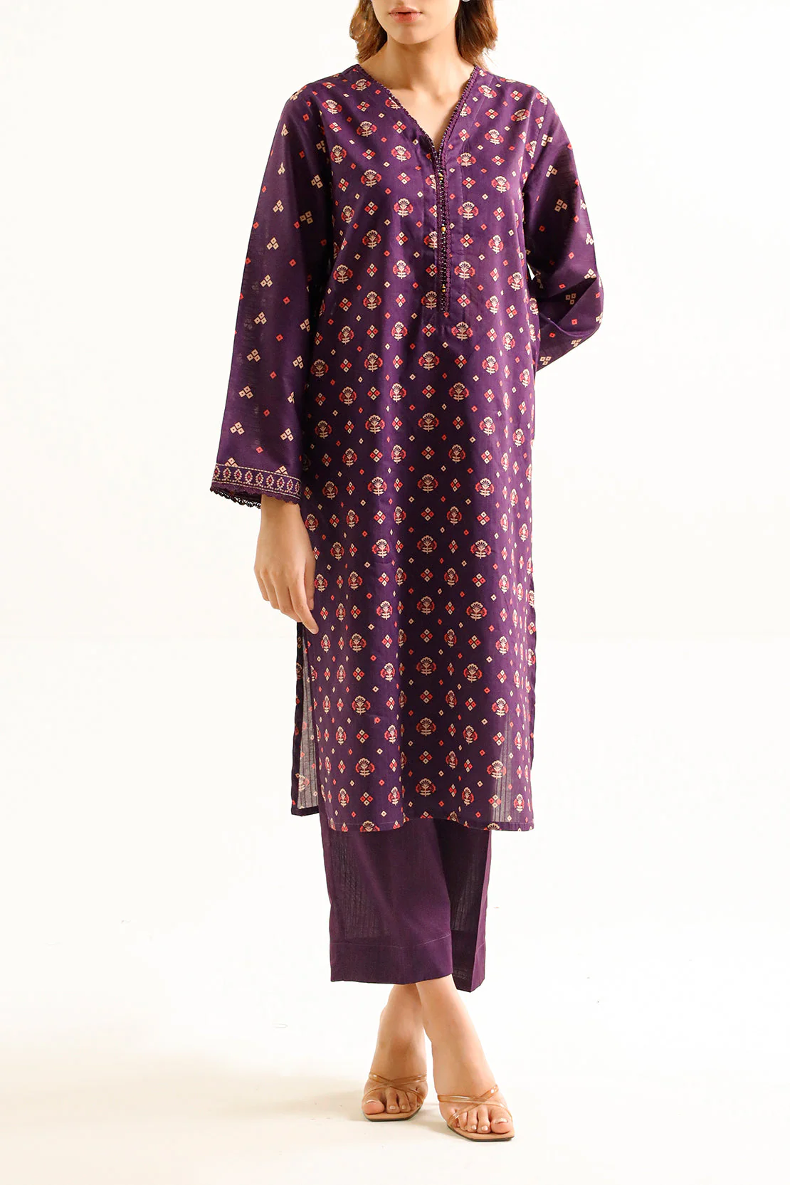 Printed Lawn Stitched Shirt - Image 2