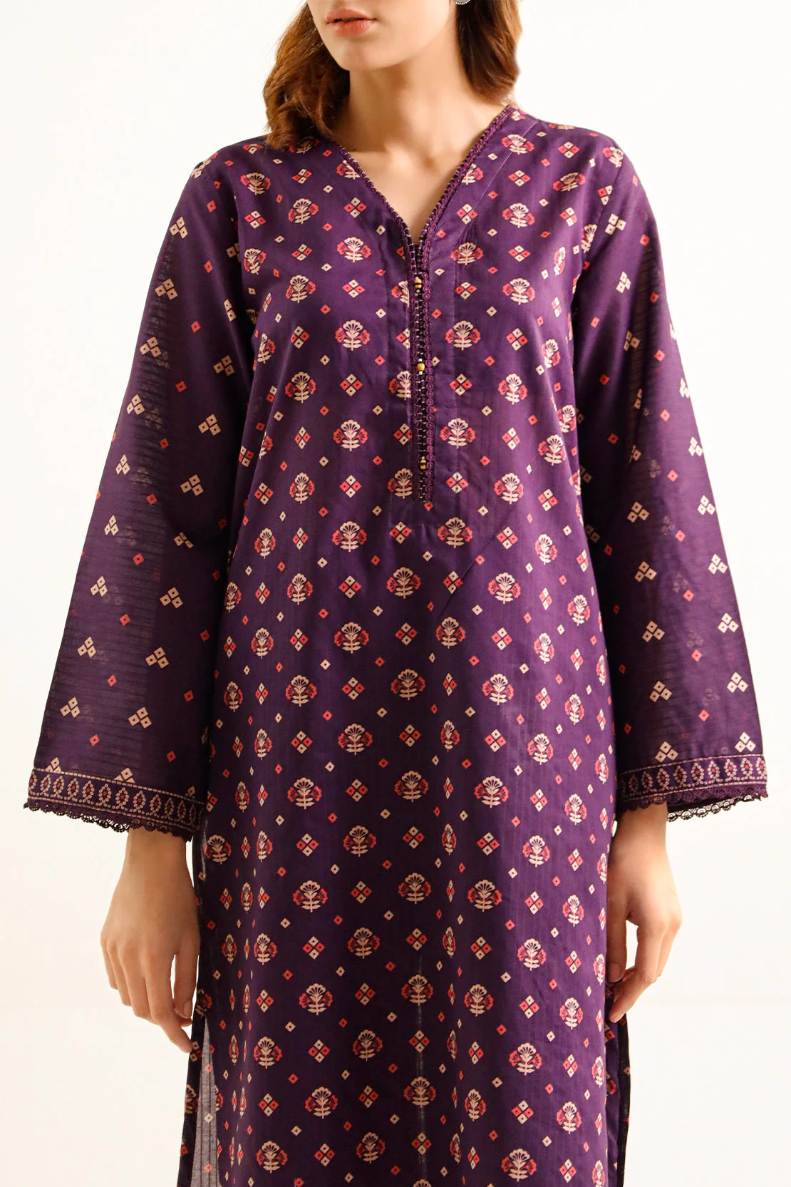 Printed Lawn Stitched Shirt - Image 3