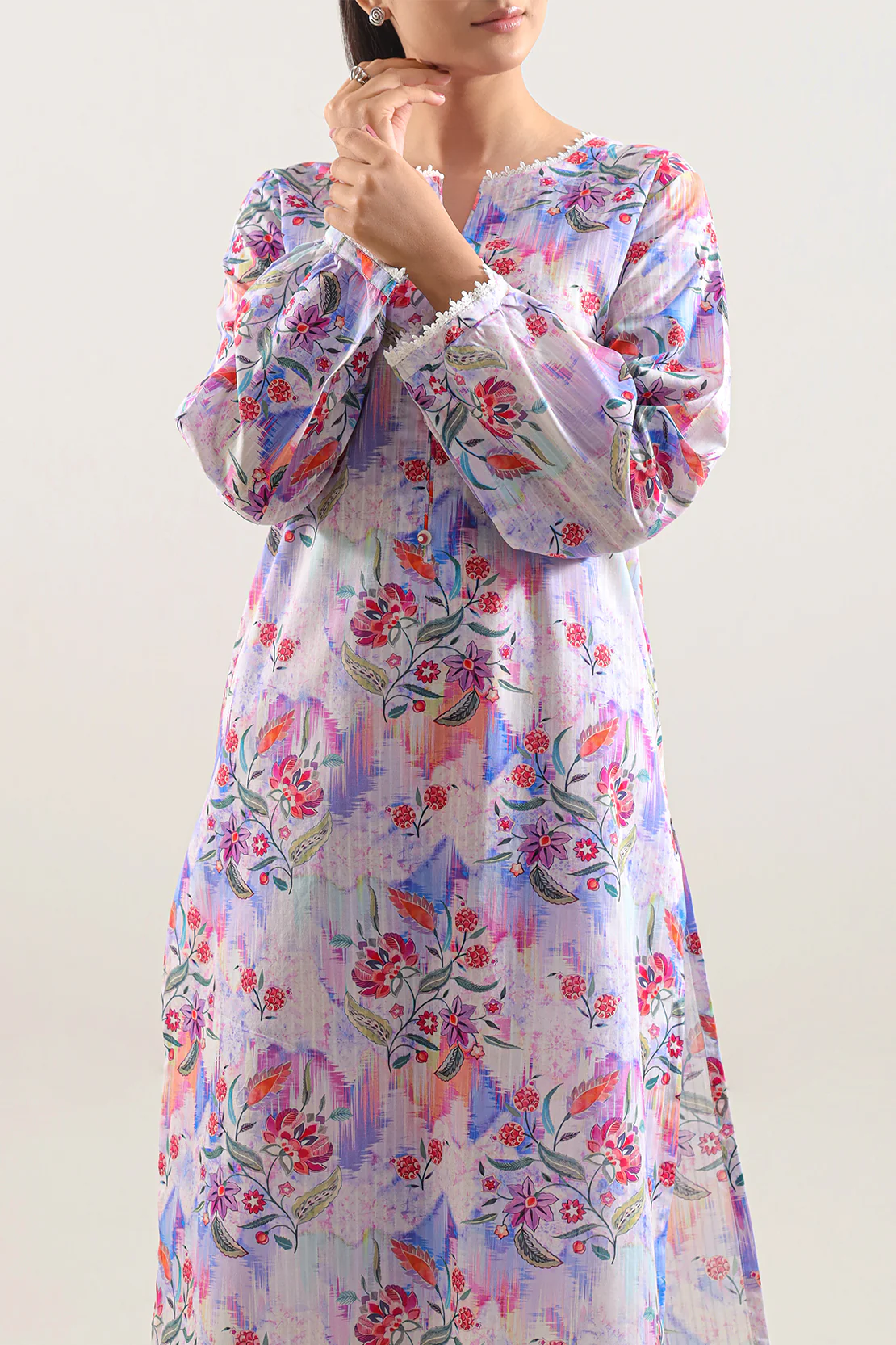 Printed Lawn Stitched Shirt - Image 2