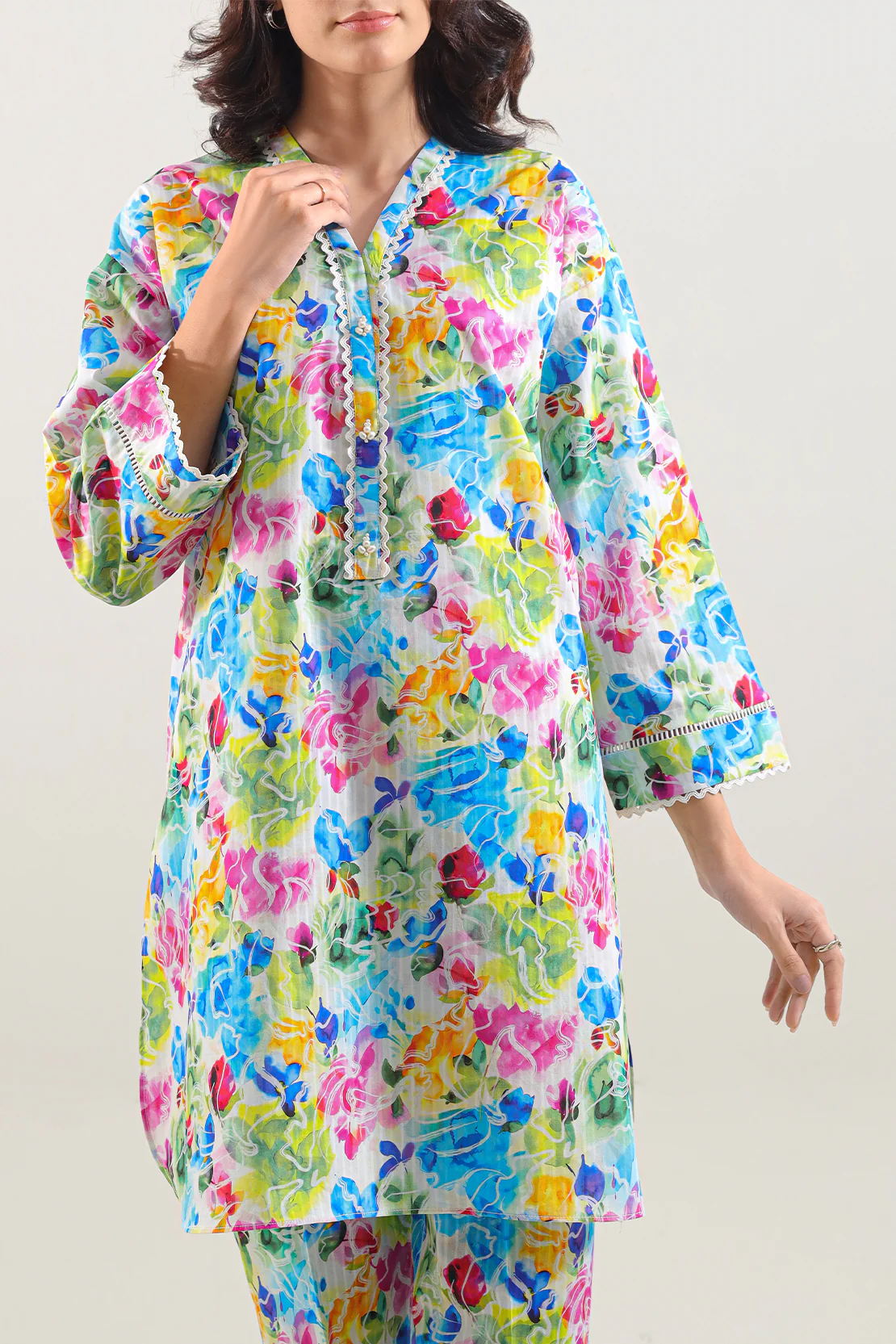 Printed Lawn Stitched Shirt - Image 3