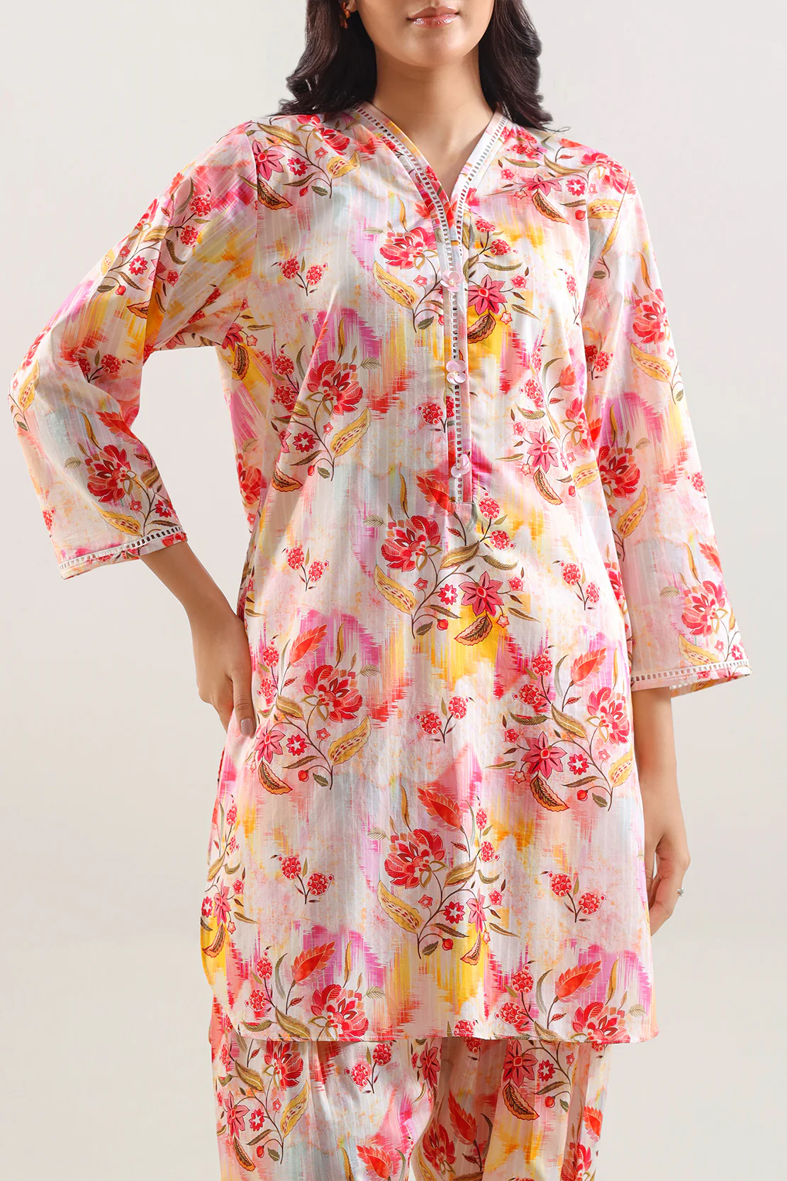 Printed Lawn Stitched Shirt - Image 2