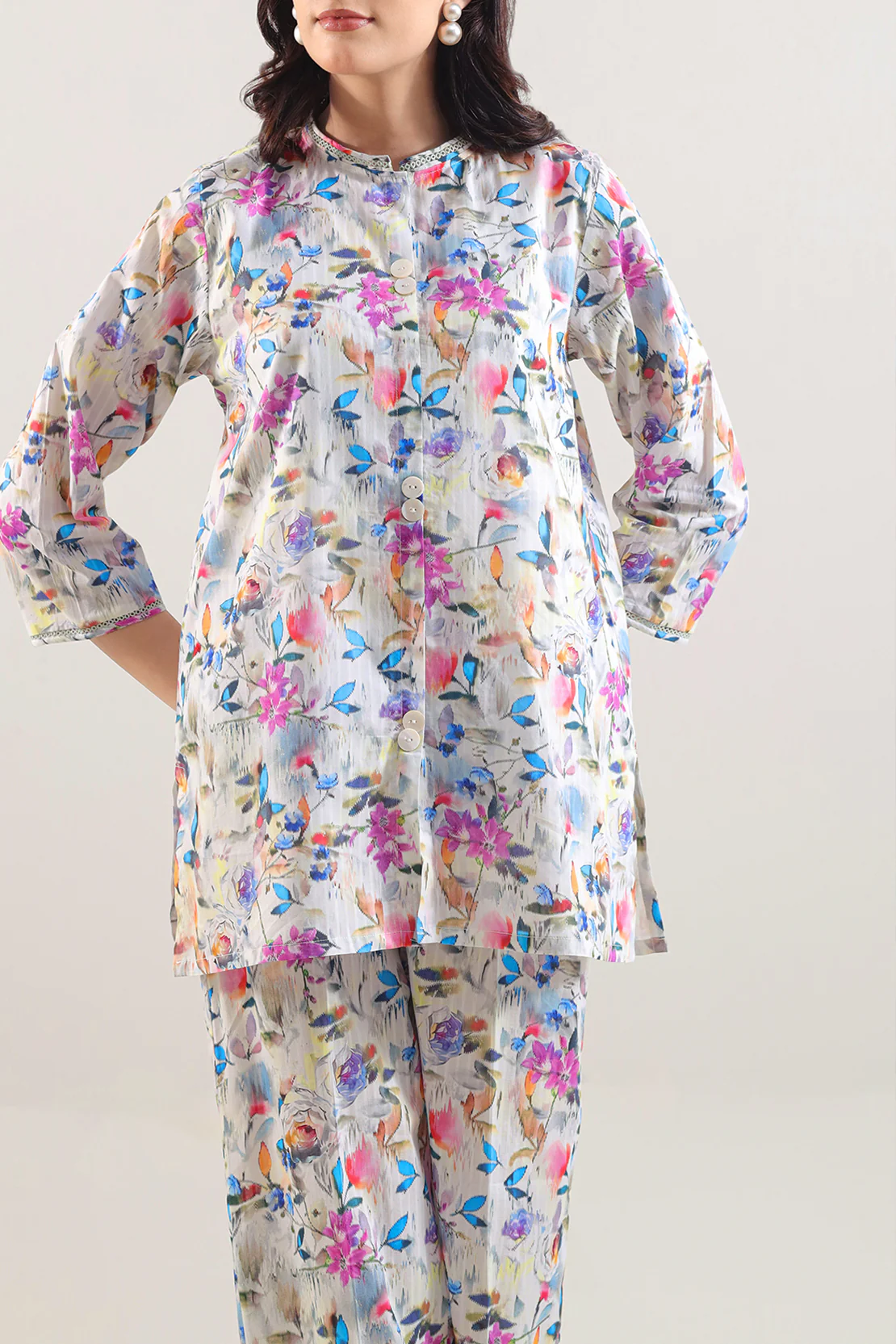 Printed Lawn Stitched Shirt - Image 3