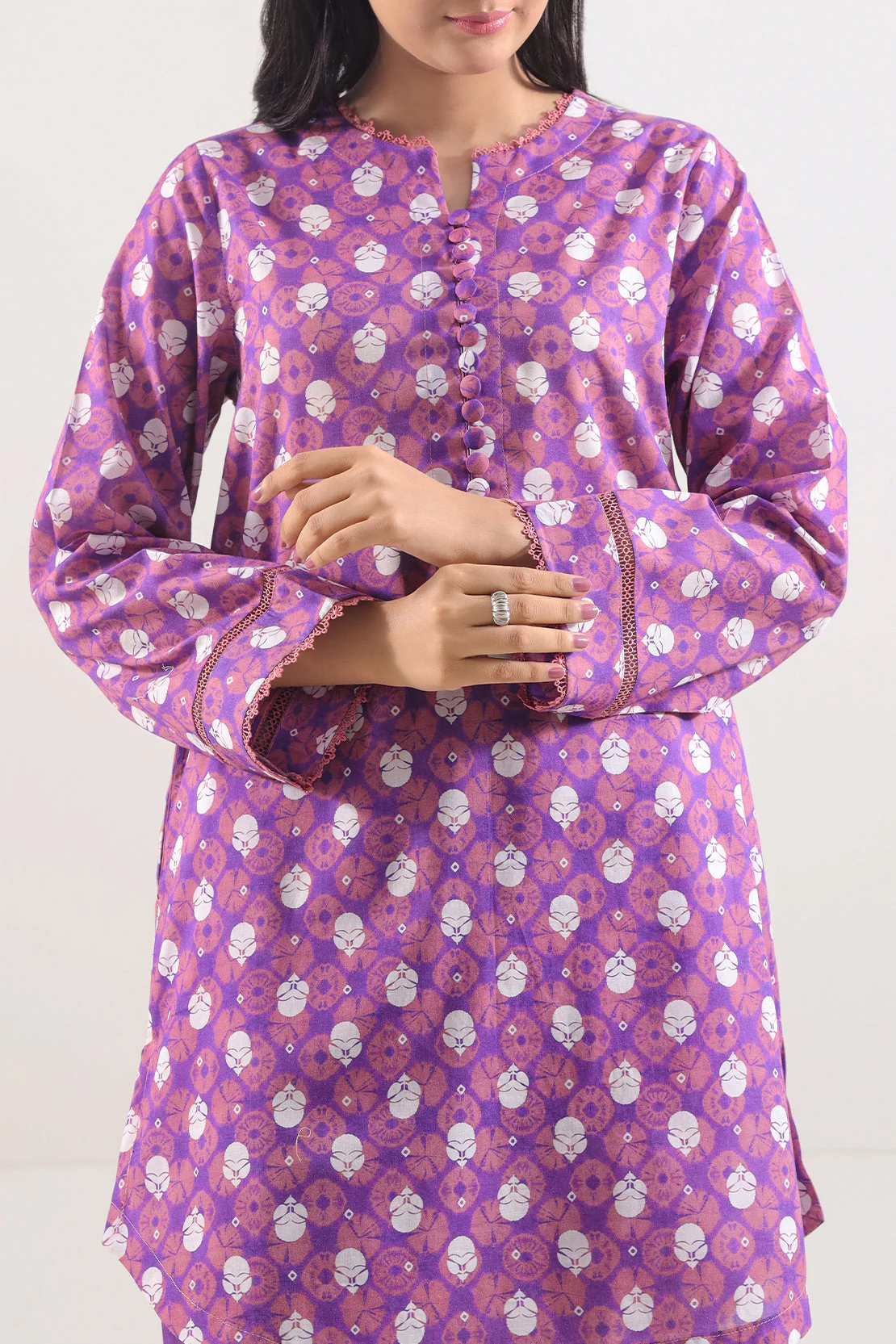 Printed Lawn Stitched Shirt - Image 2