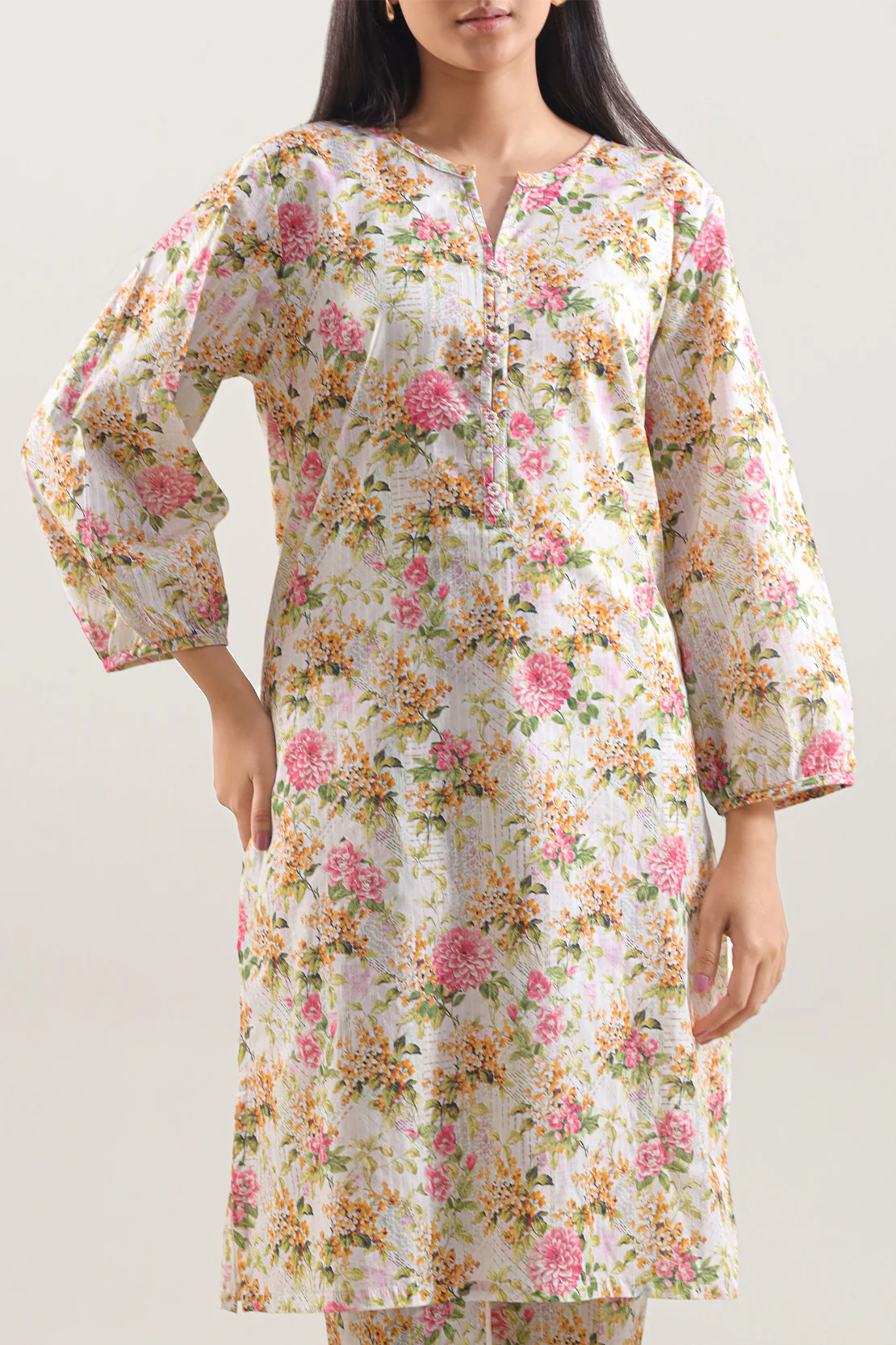 Printed Lawn Stitched Shirt - Image 2