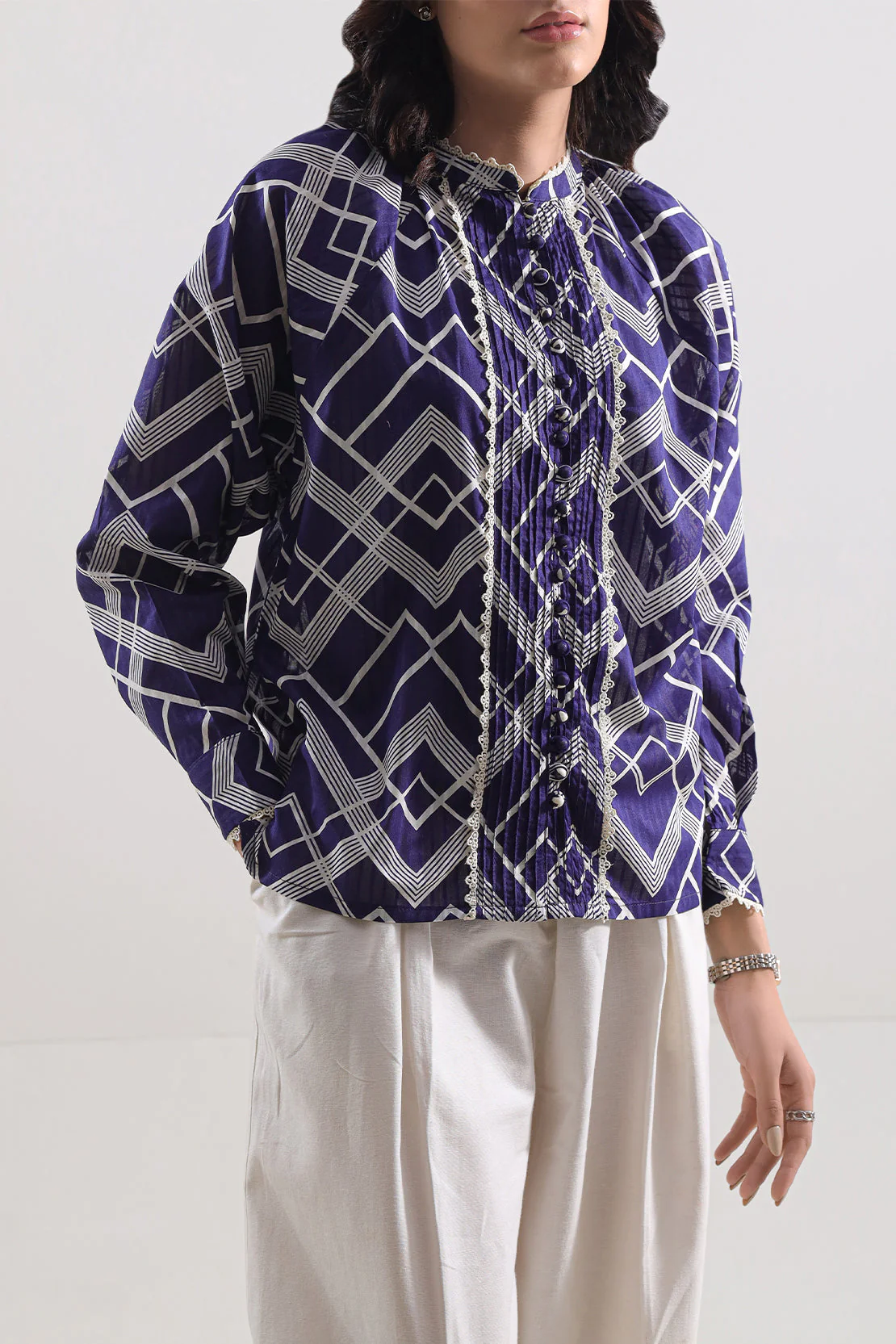 Printed Lawn Stitched Shirt - Image 4