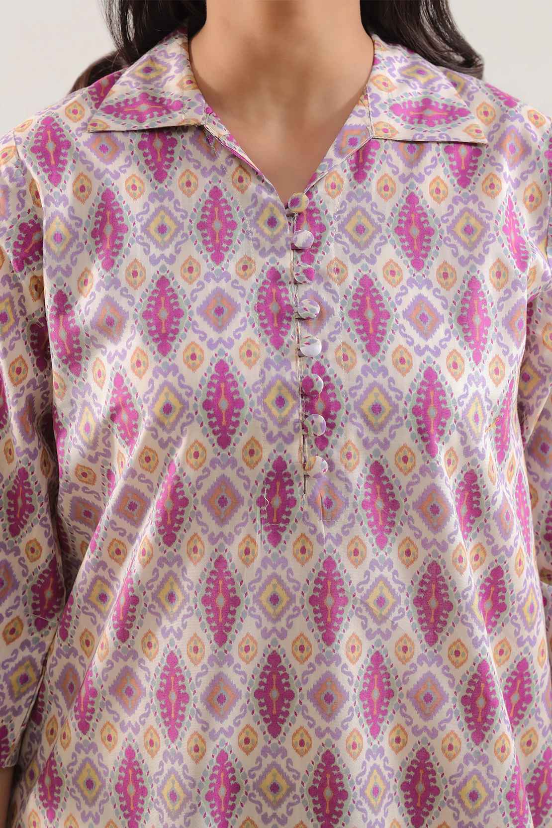 Printed Strip Lawn Stitched Shirt - Image 4