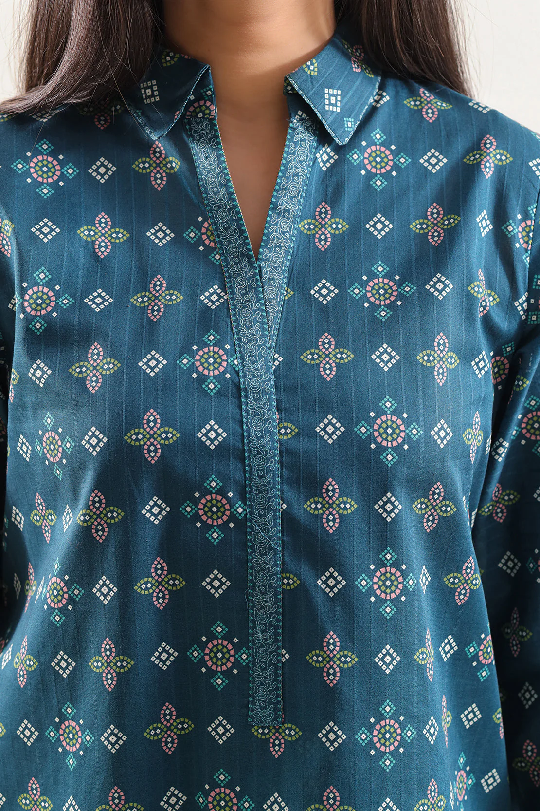 Printed Lawn Stitched Shirt - Image 3