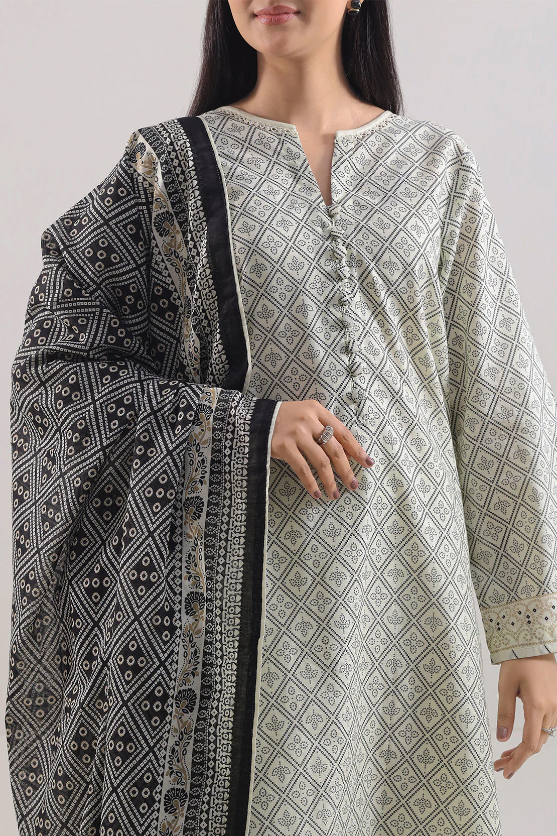Printed Lawn Stitched Shirt - Image 2