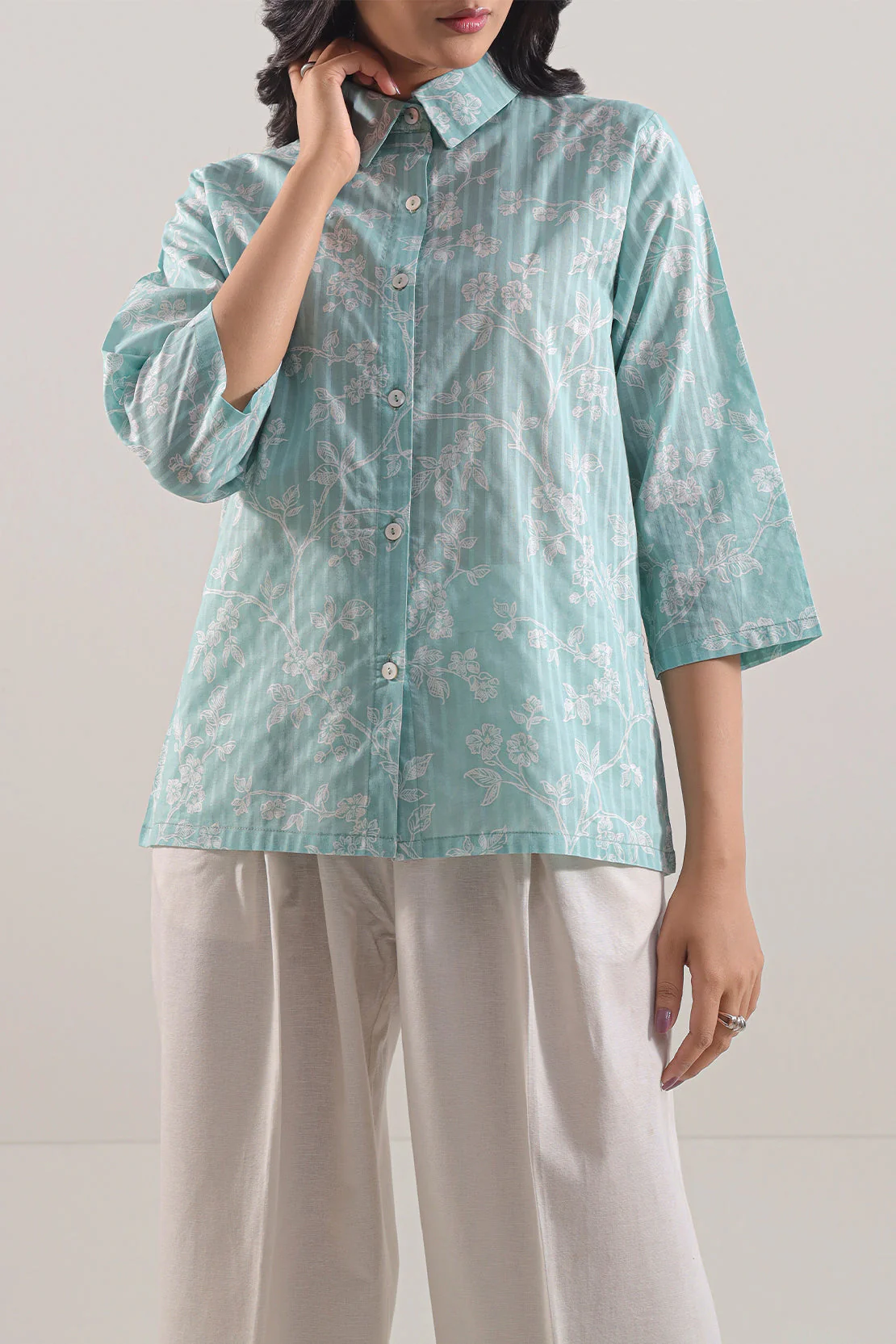 Printed Lawn Stitched Shirt - Image 3