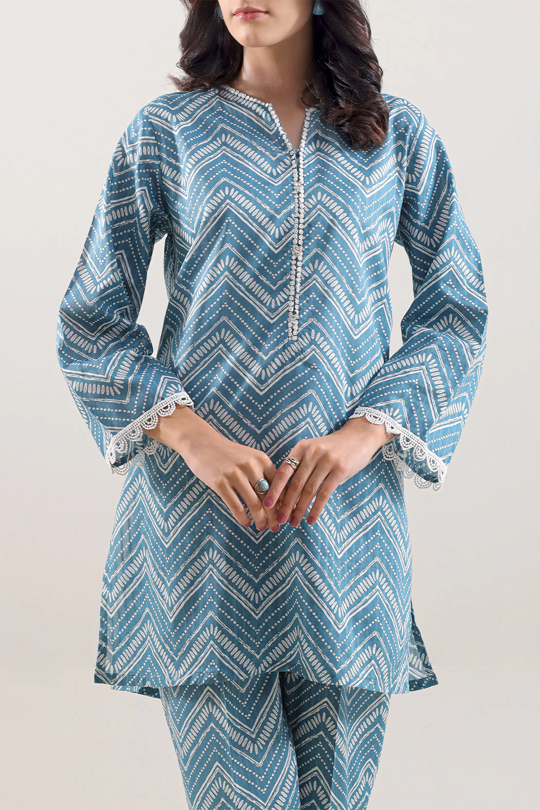 Printed Lawn Stitched Shirt - Image 2