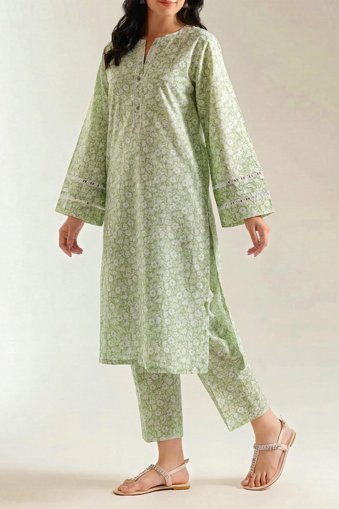 Printed Lawn Stitched Shirt - Image 2