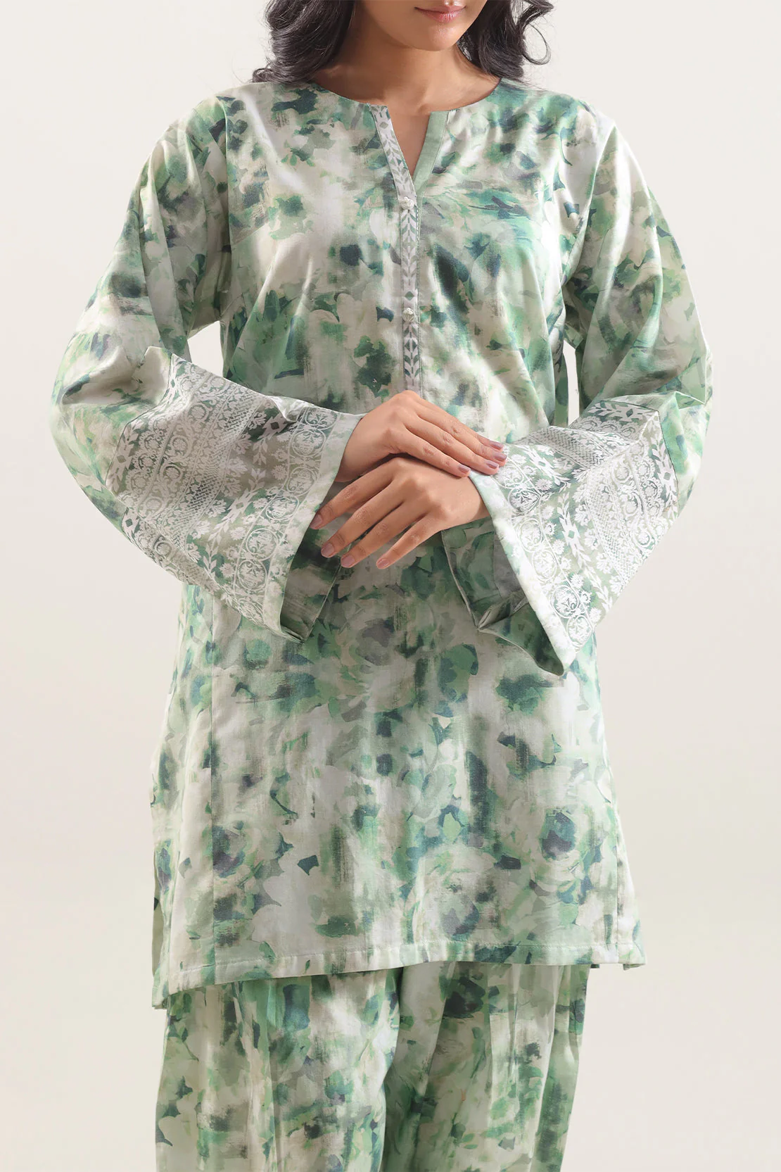 Printed Lawn Stitched Shirt - Image 3