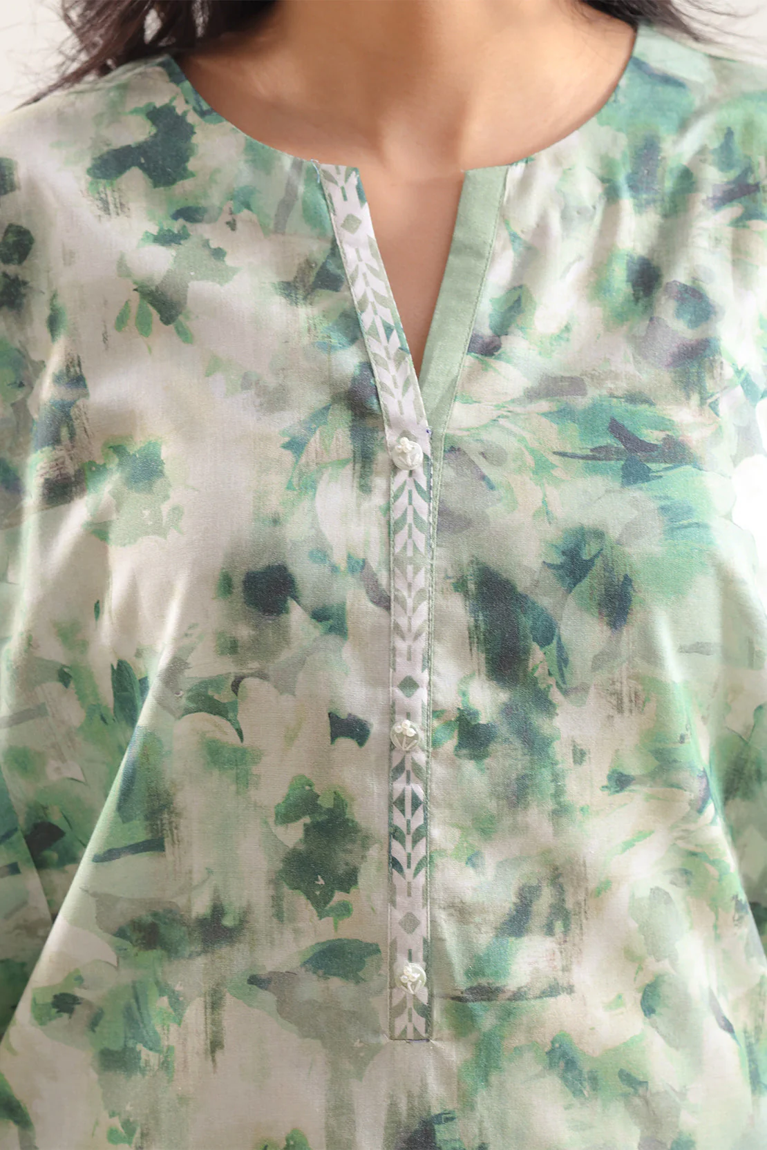 Printed Lawn Stitched Shirt - Image 4