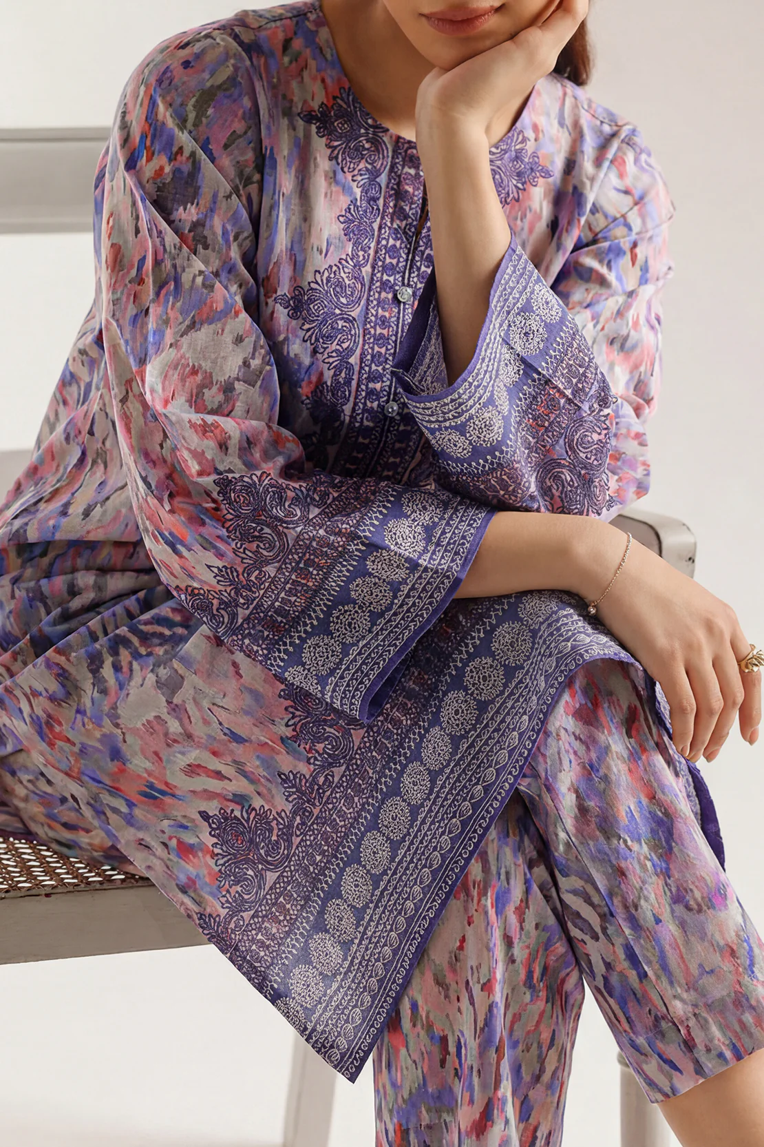 Printed Lawn Stitched Shirt - Image 2