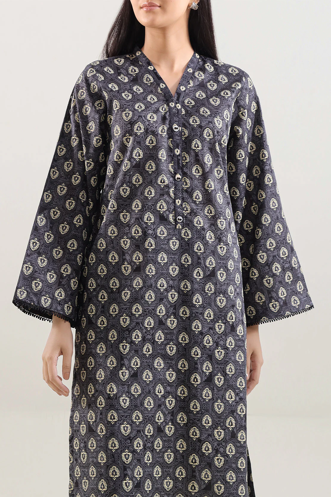 Printed Lawn Stitched Shirt - Image 2