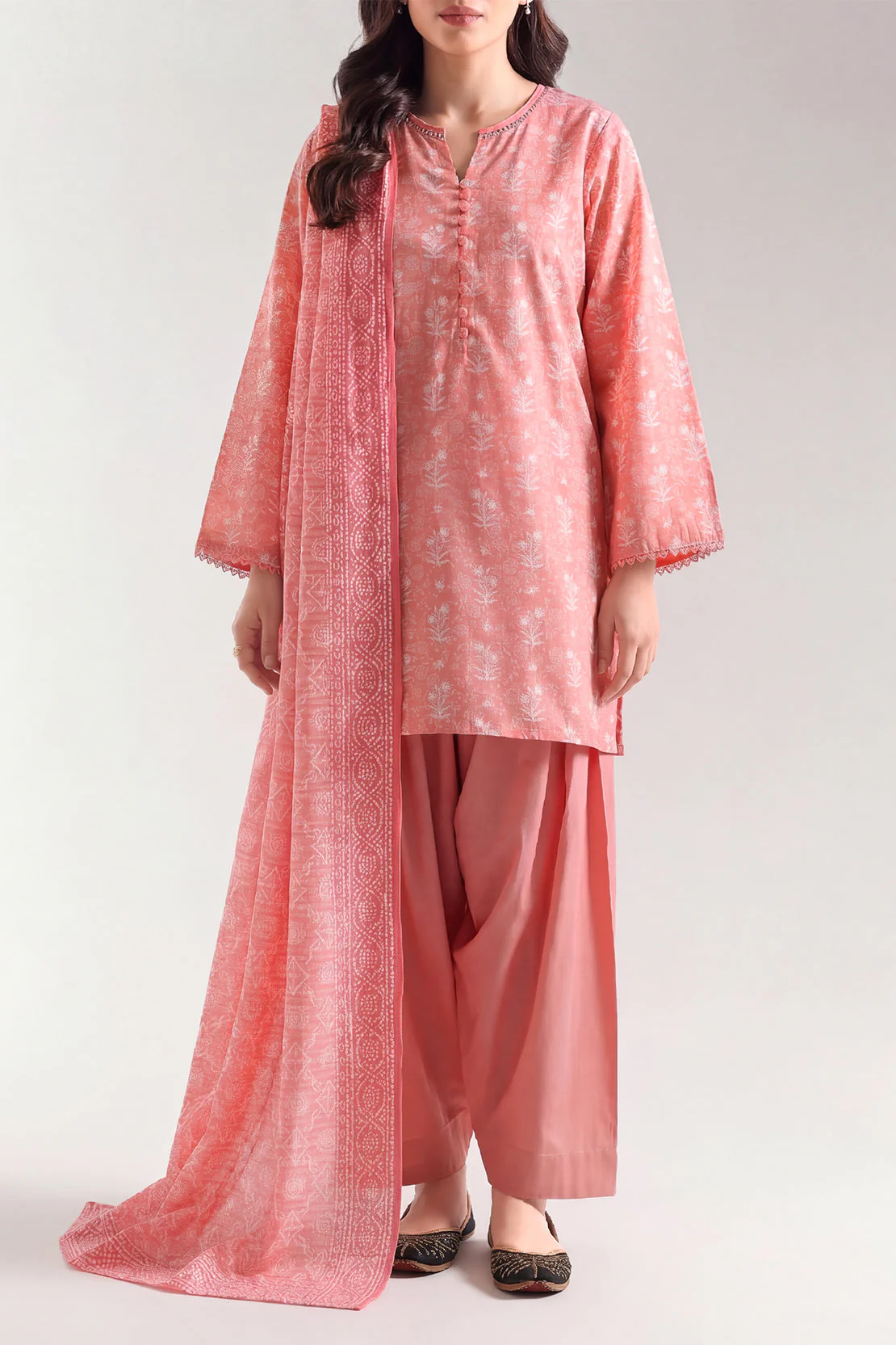 Printed Lawn Stitched Shirt - Image 2