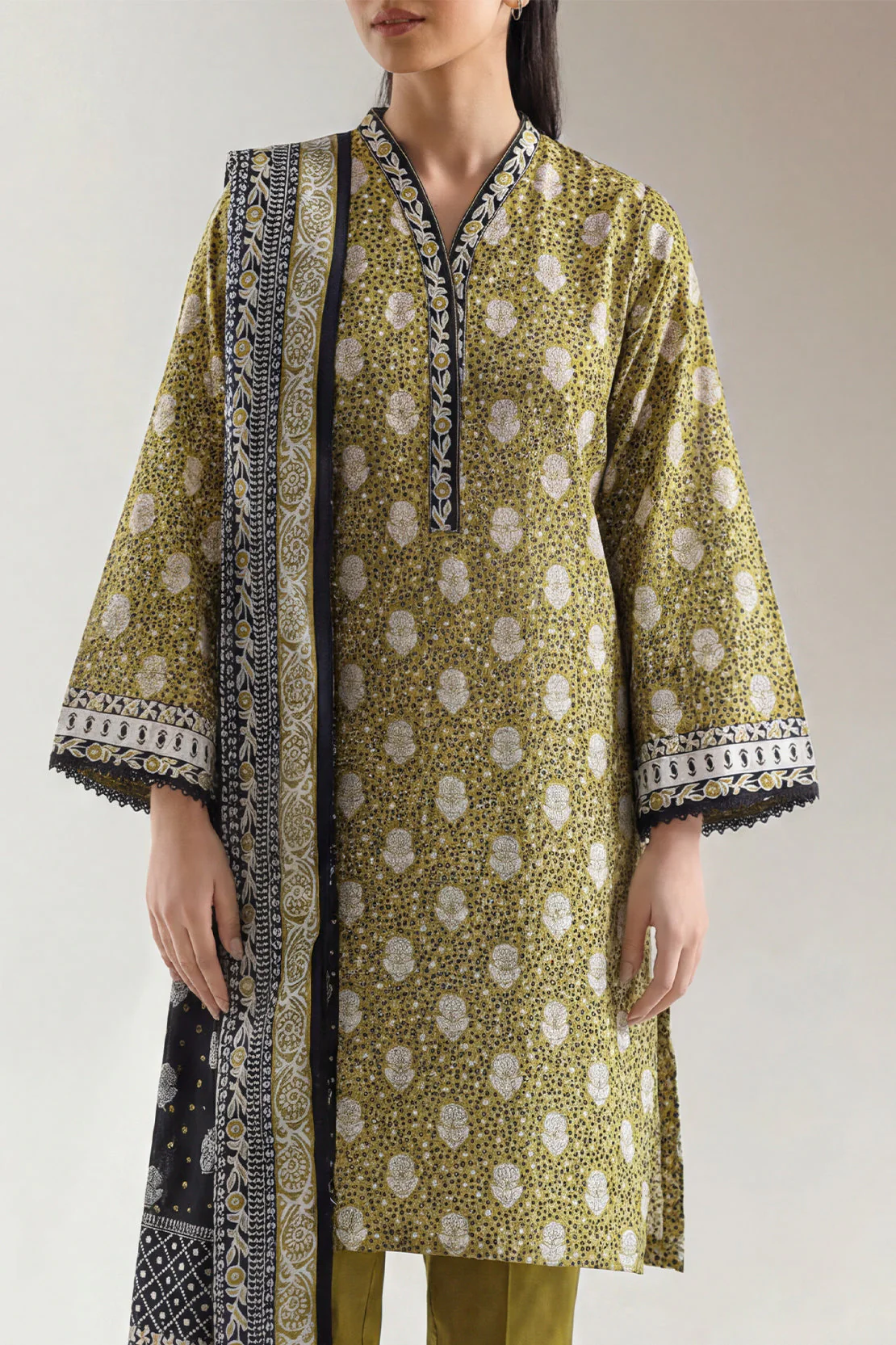 Printed Lawn Stitched Shirt - Image 2