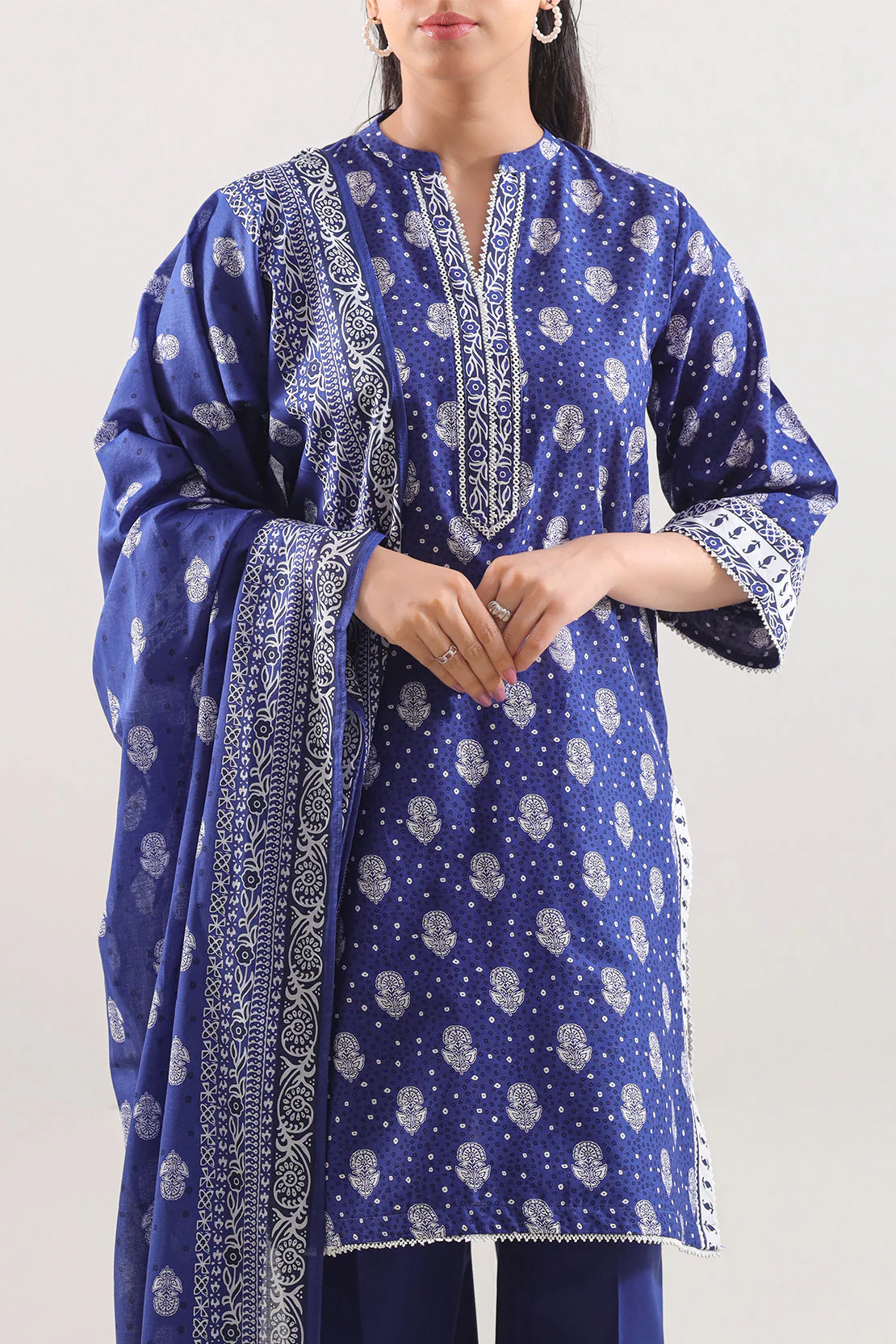 Printed Lawn Stitched Shirt - Image 2