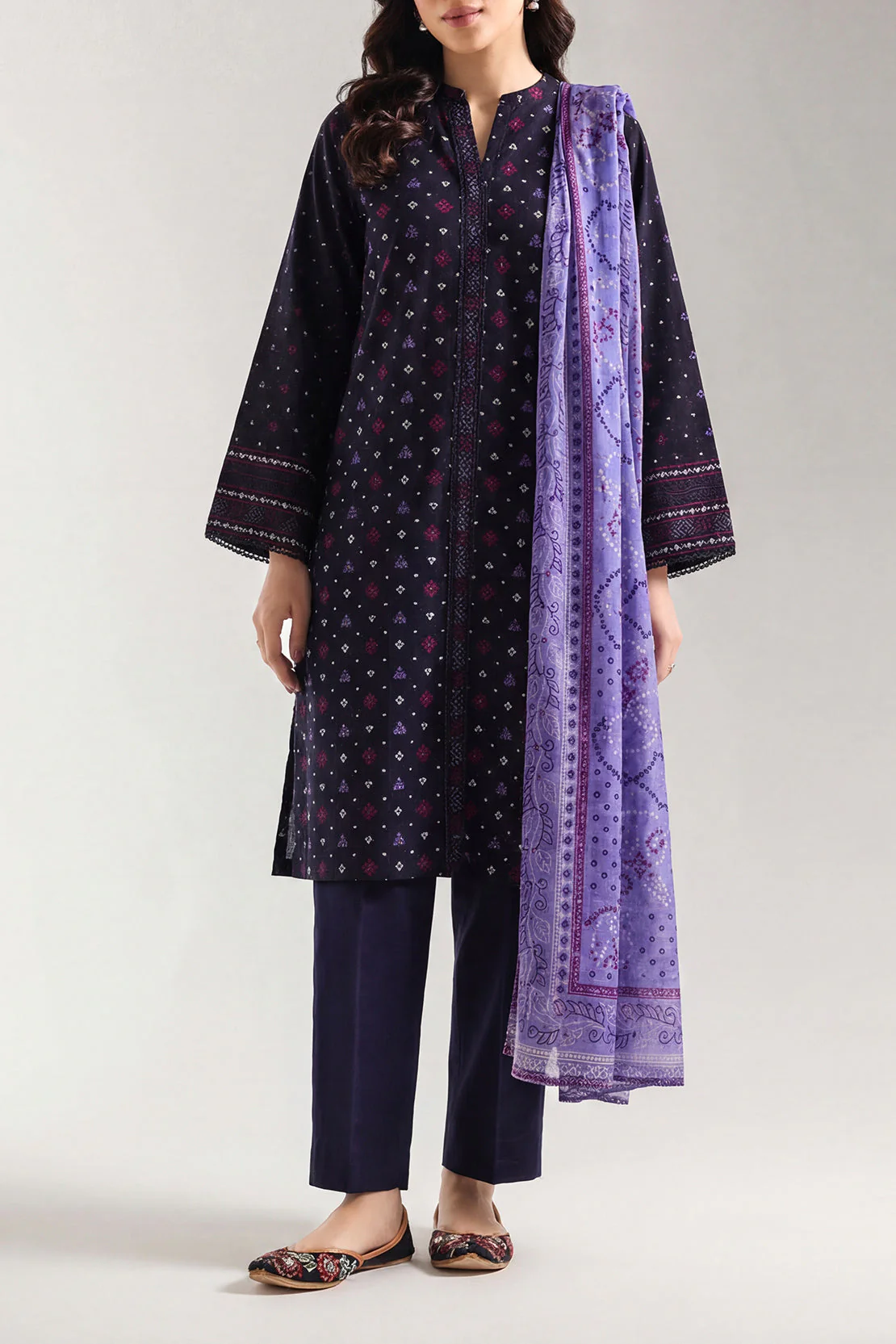 Printed Lawn Stitched Shirt - Image 2