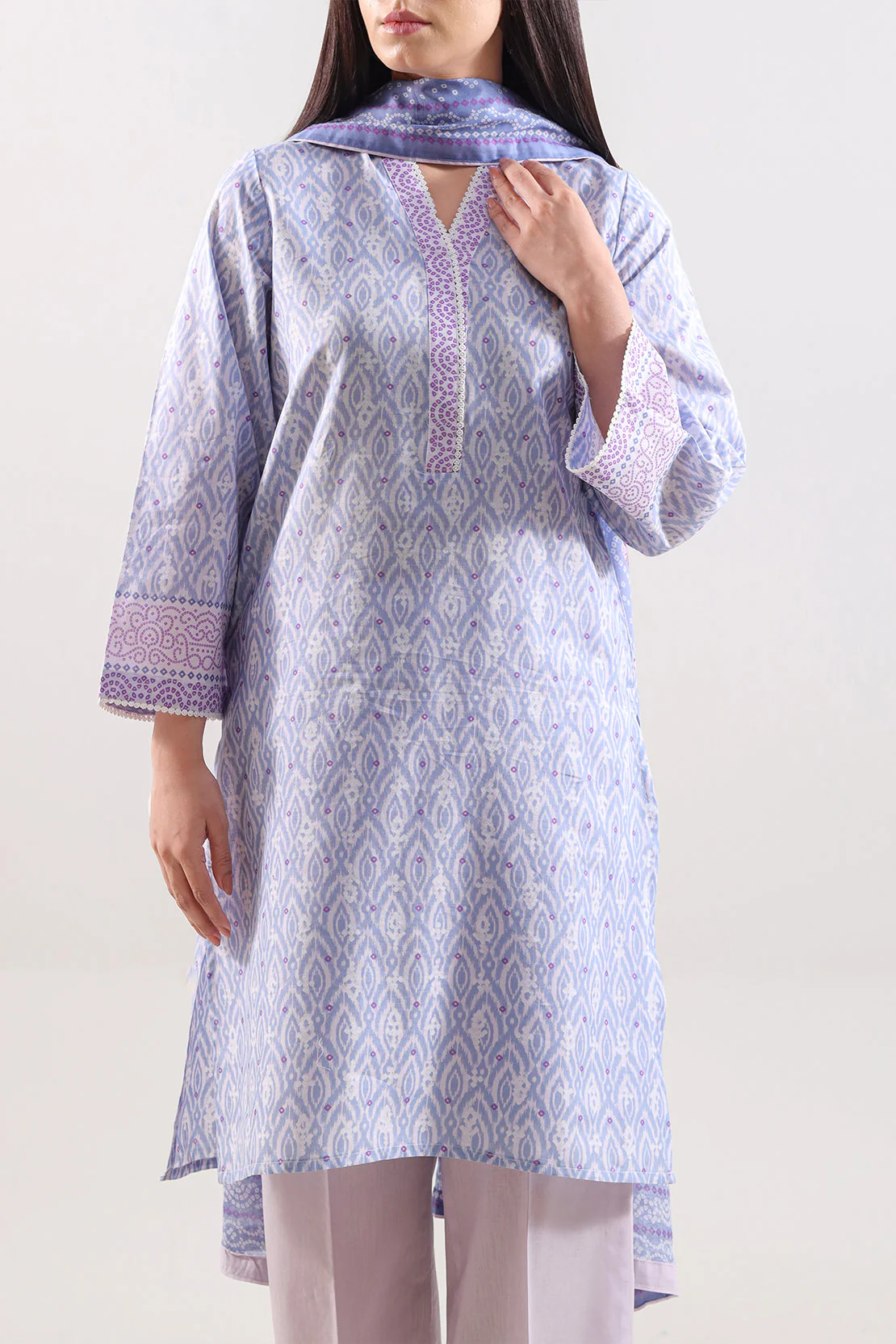 Printed Lawn Stitched Shirt - Image 2