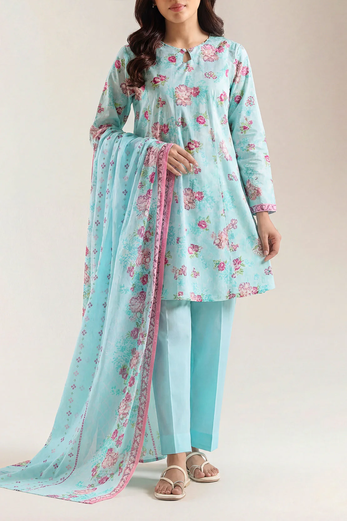 Printed Lawn Stitched Shirt - Image 2