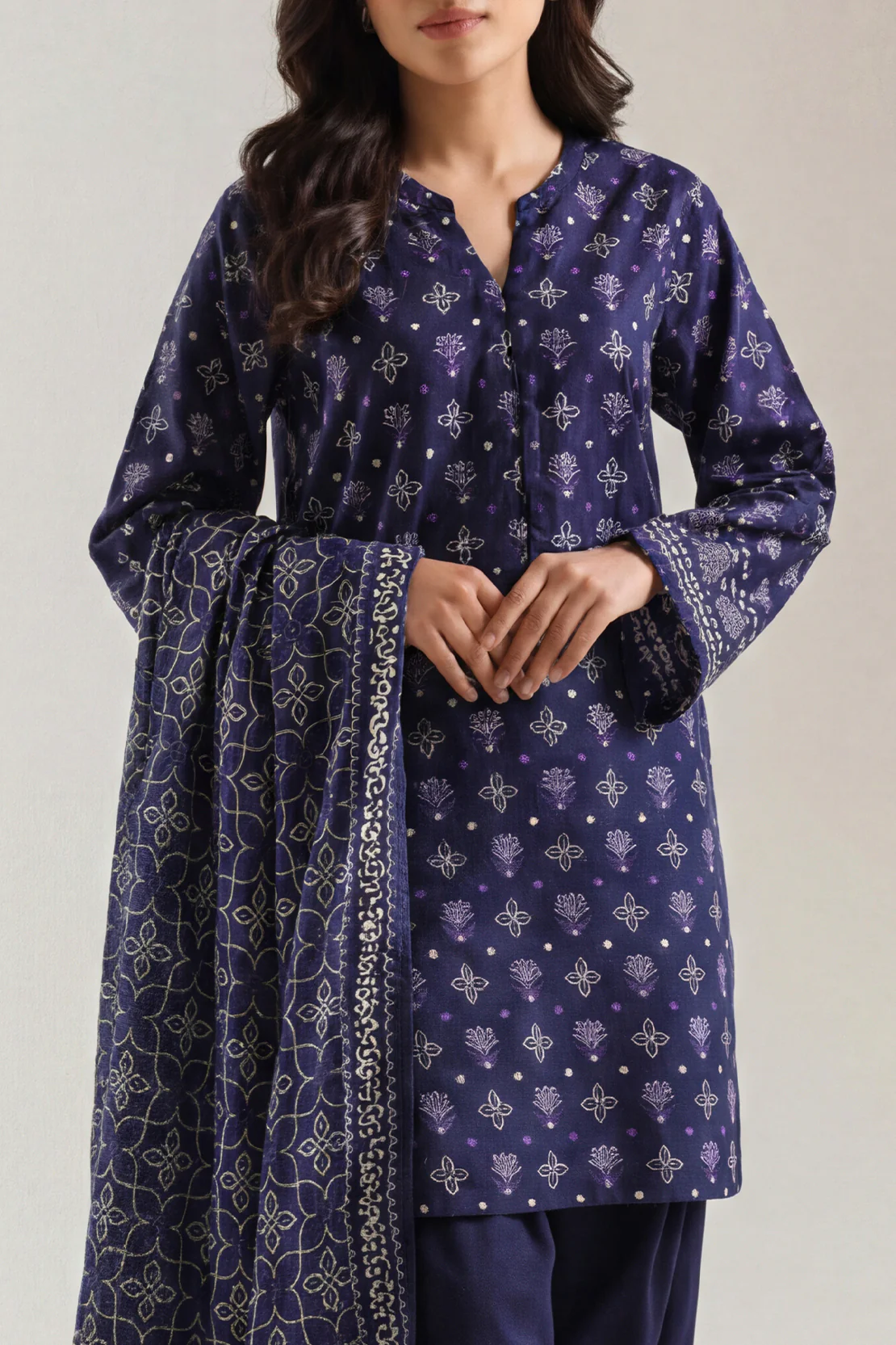 Printed Lawn Stitched Shirt - Image 2