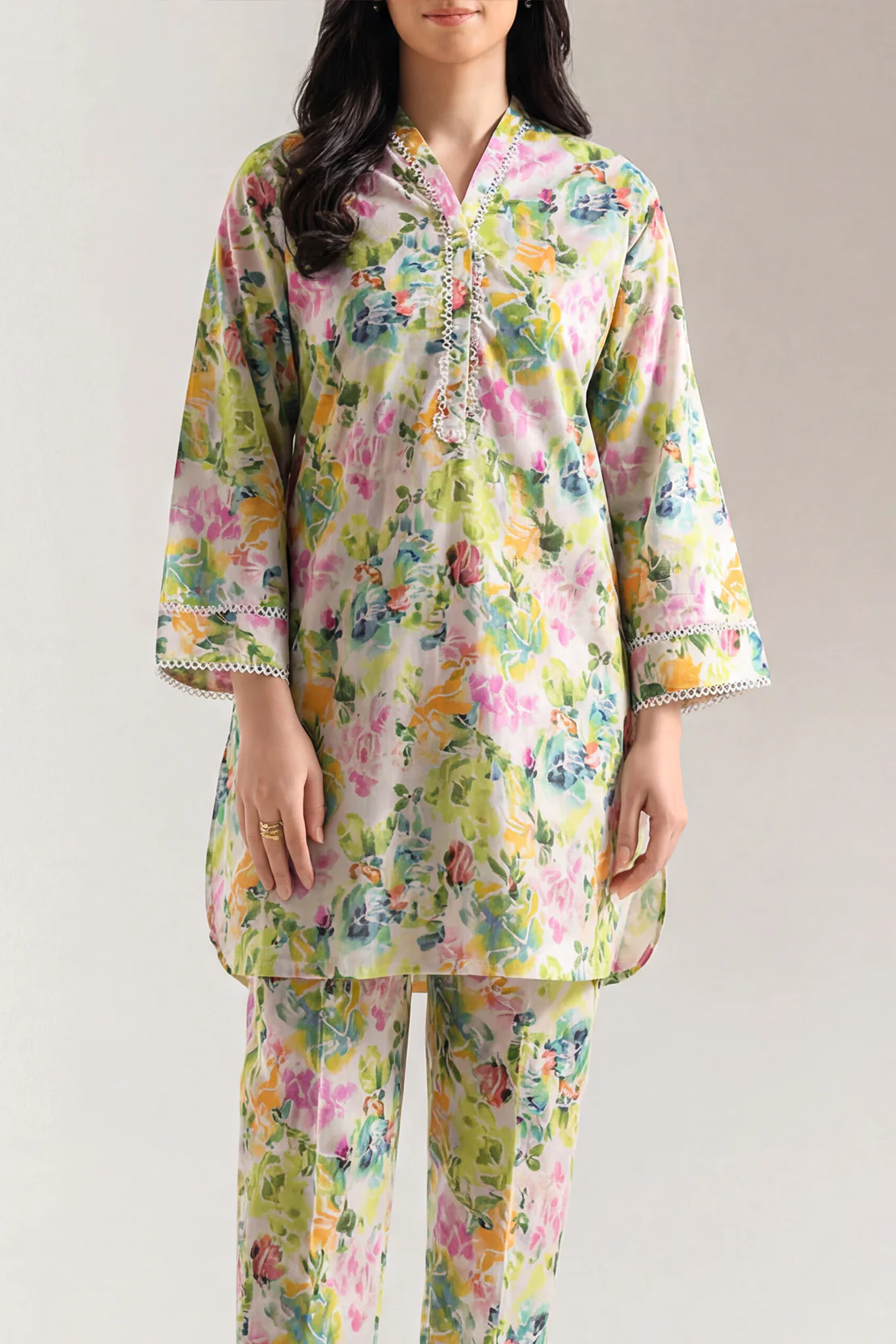 Printed Lawn Stitched Shirt - Image 2