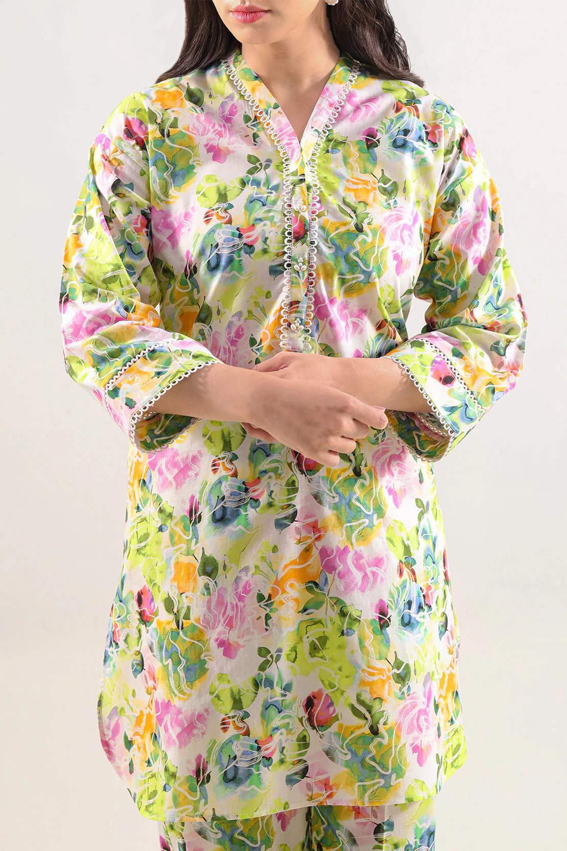 Printed Lawn Stitched Shirt - Image 4