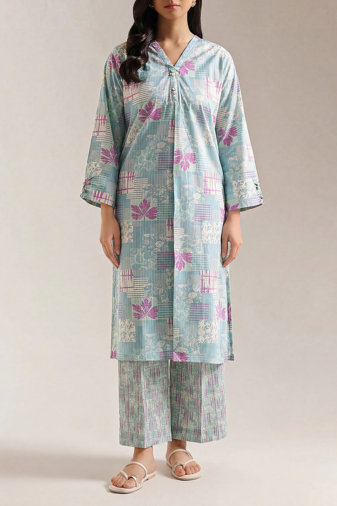 Printed Lawn Stitched Shirt - Image 2