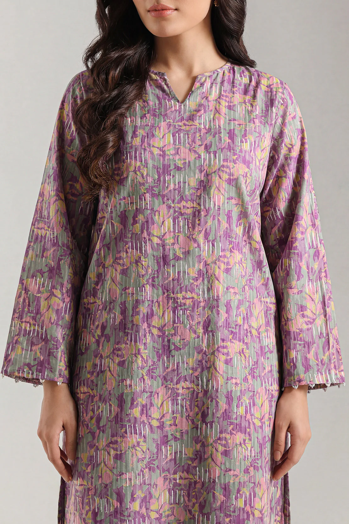 Printed Lawn Stitched Shirt - Image 3